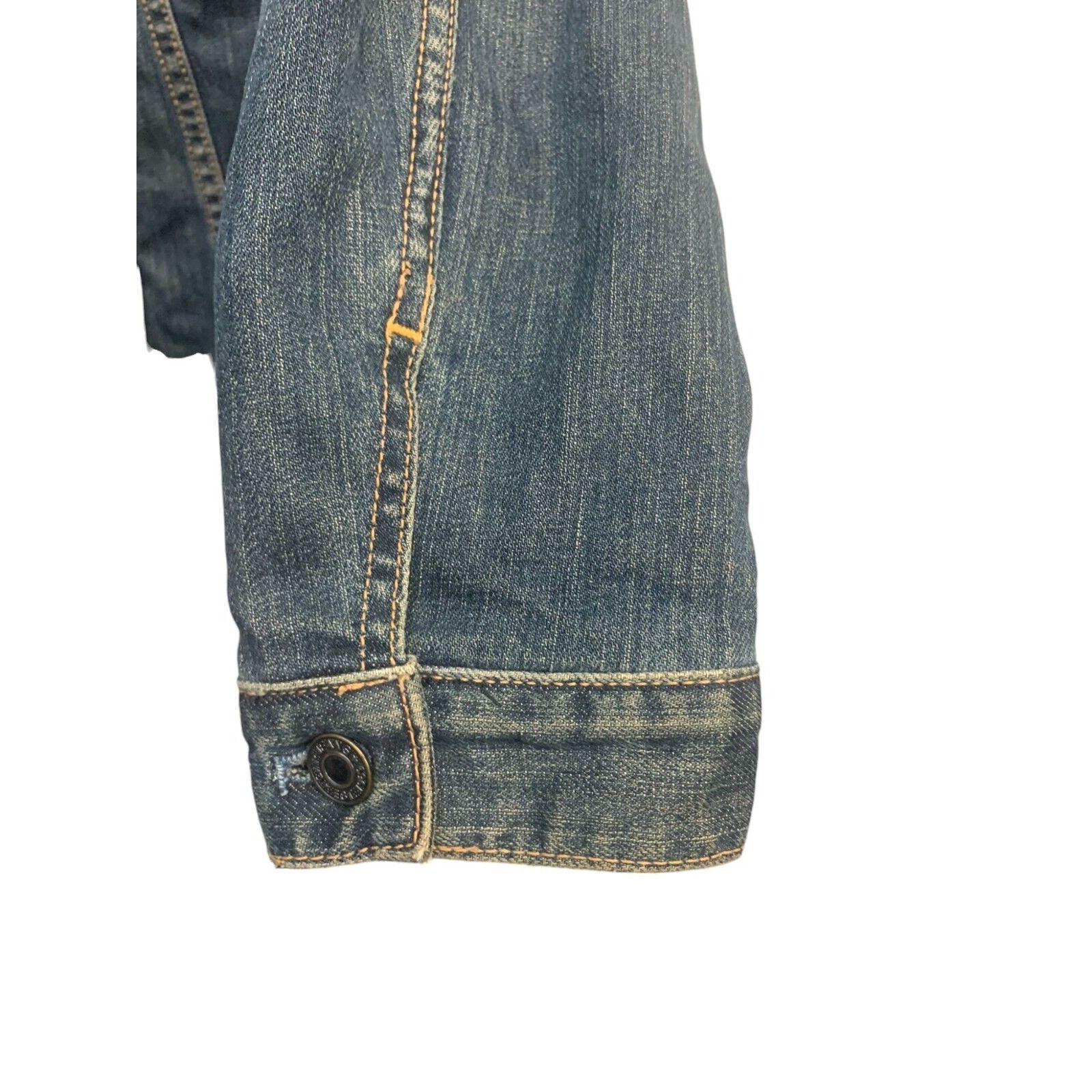 Gap GAP Stretch Denim Jean Jacket Thick Wool S Vintage Holiday Size S / US 4 / IT 40 - 6 Thumbnail