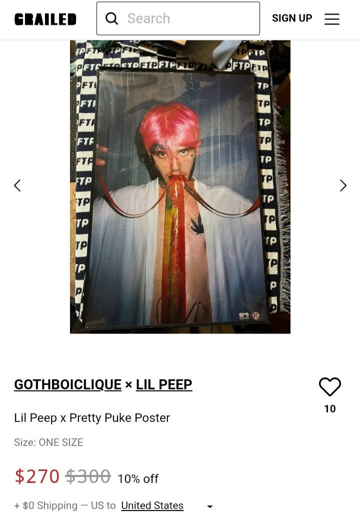 Fuck The Population Lil peep × Pretty Puke poster/24×36 Size ONE SIZE - 2 Thumbnail