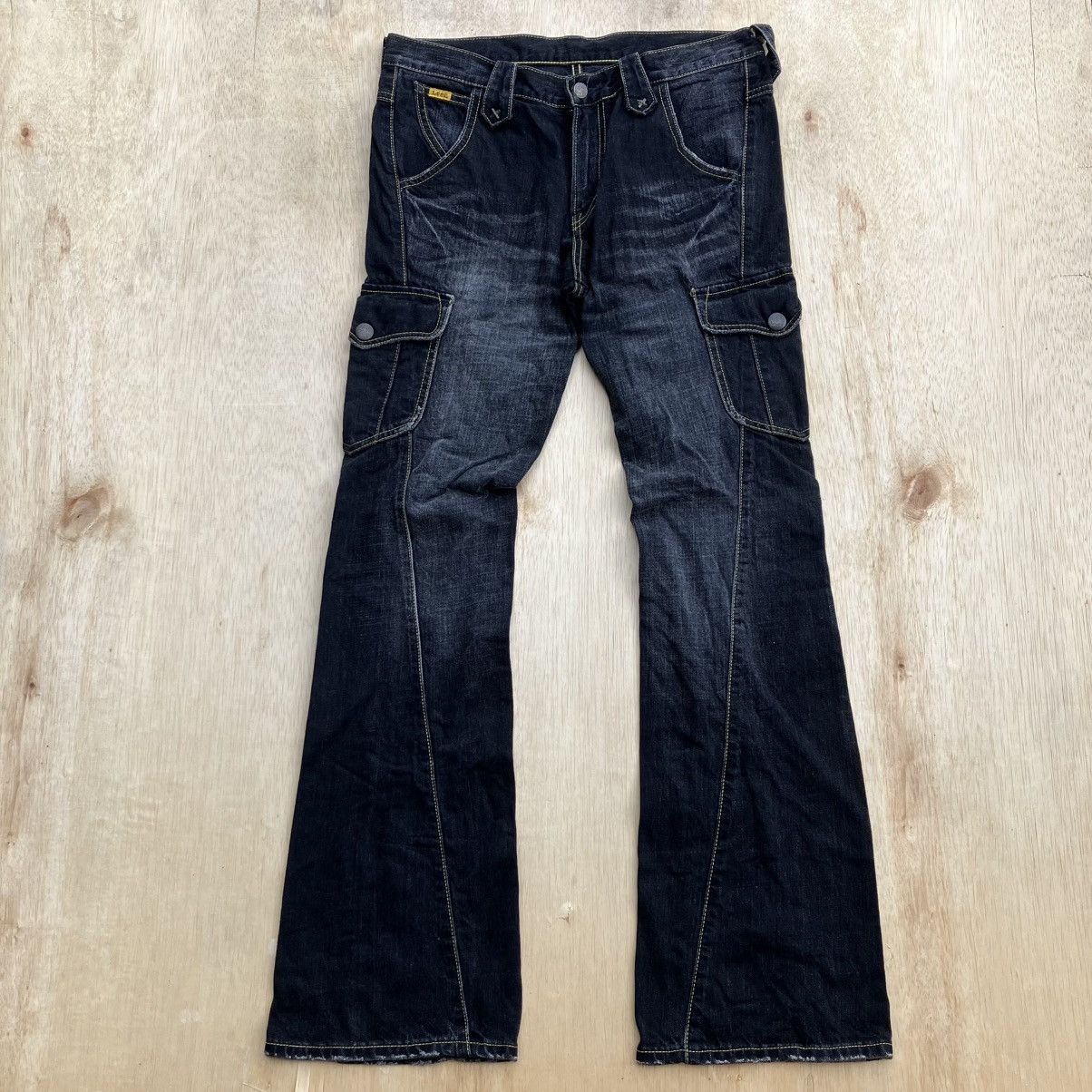 Lee LEE COWBOY FLARE DENIM BLACK WASHED VINTAGE STYLE Size US 33 - 1 Thumbnail