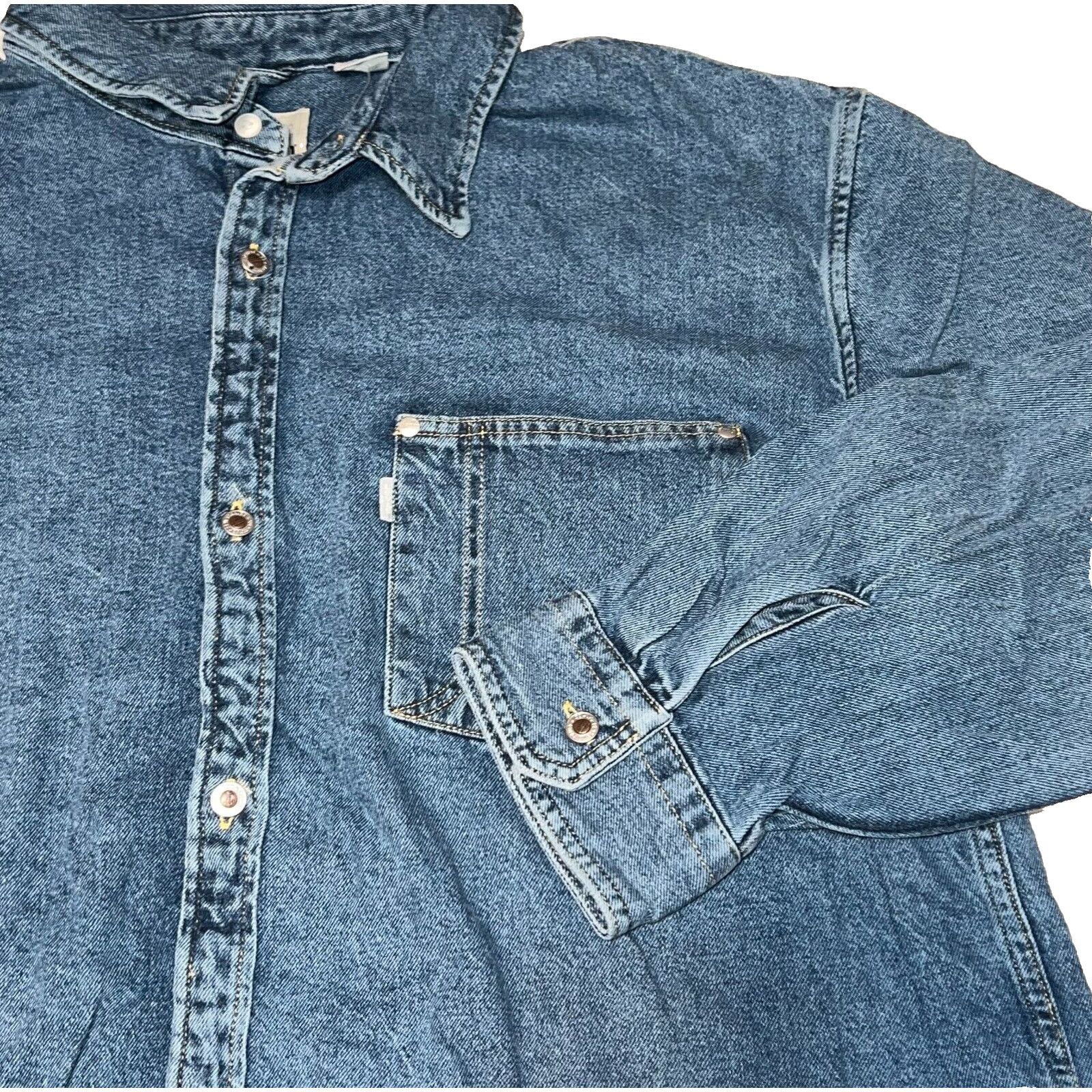 Levi's Levi's Silver Tab Denim Oversized Blue Pocket Shirt Men's XL Size US XL / EU 56 / 4 - 3 Thumbnail