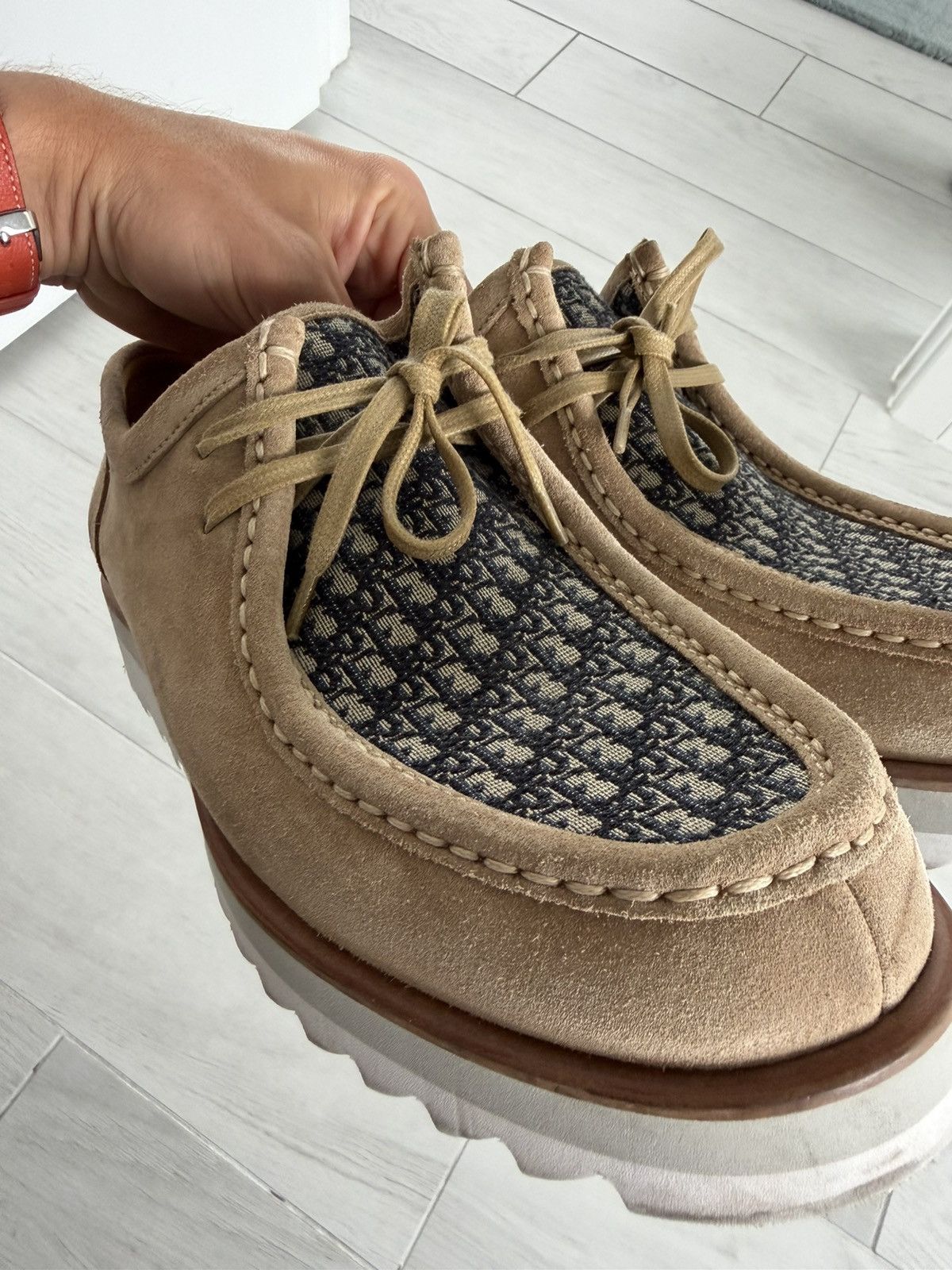 Dior Dior Oblique Suede Wallabee Derby Shoes Tan Rare Size US 11 / EU 44 - 3 Thumbnail