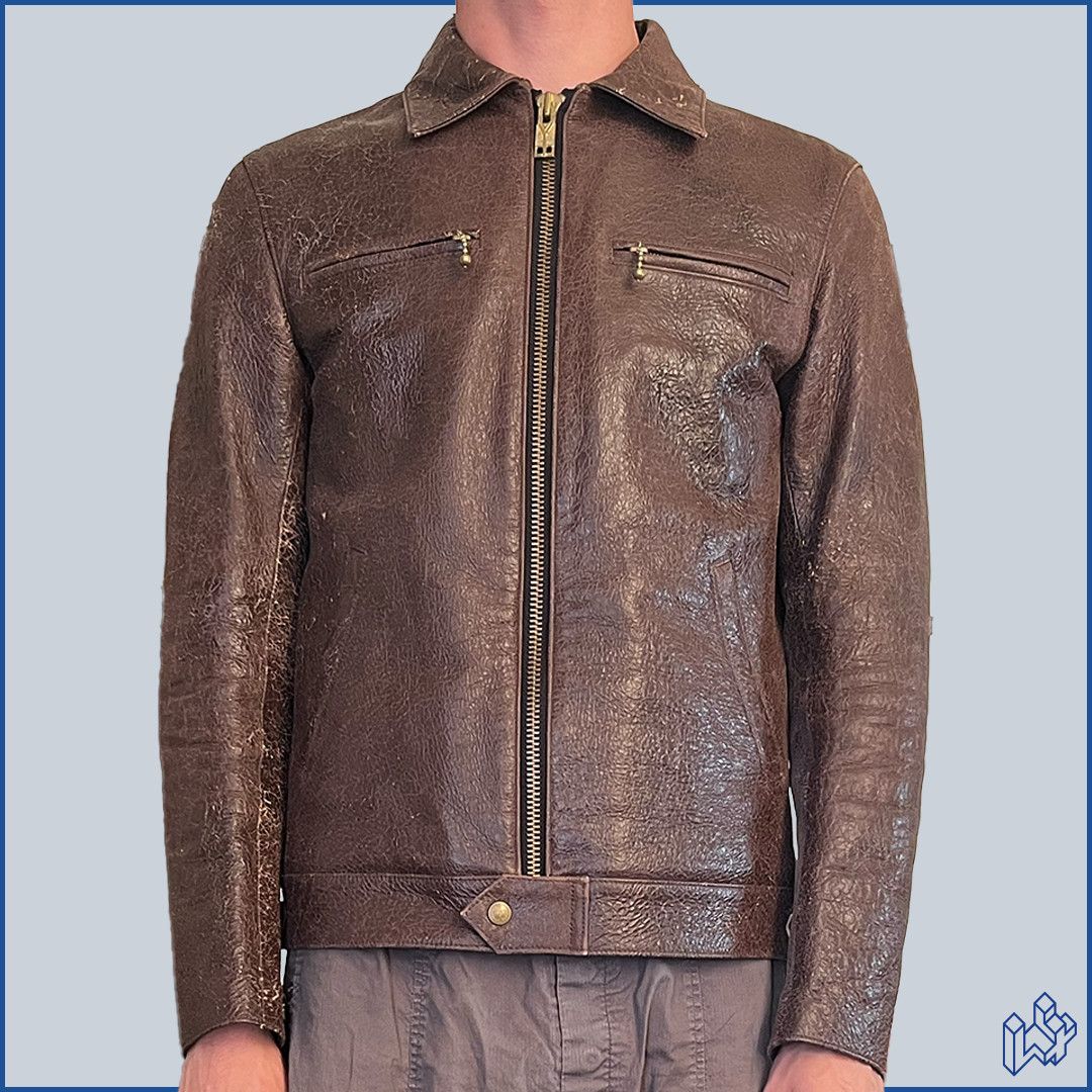Blackmeans Blackmeans brown leather cracked jacket Size US M / EU 48-50 / 2 - 2 Thumbnail