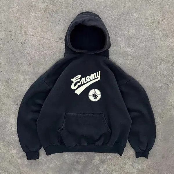 Japanese Brand Honjoh x Miki Black washed retro shooting print hoodie y2k Size US L / EU 52-54 / 3 - 3 Thumbnail