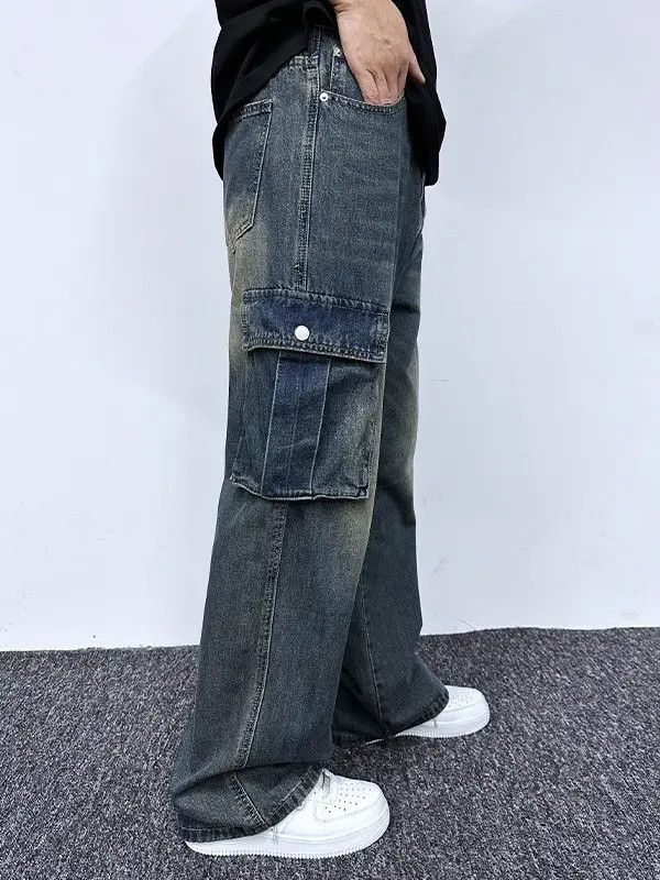 Japanese Brand × Jean Blue Cargo Denim Jeans Size US 28 / EU 44 - 4 Thumbnail