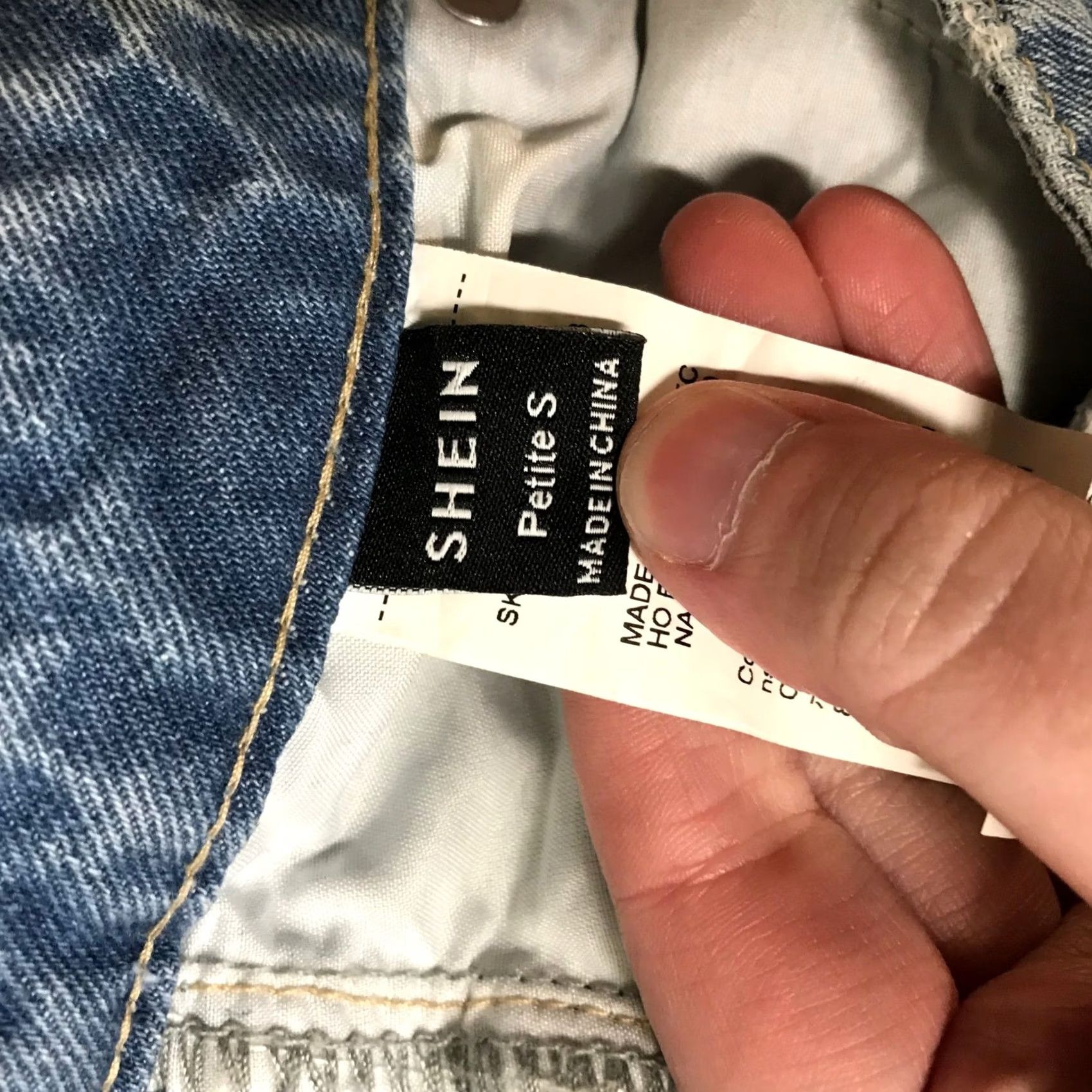 Shein SHEIN Denim Maxi Skirt Blue High Rise Straight Petite Small Wash Womens Skirt 90s Style Pockets Zip Front Button All Seasons Size 24" / US 00 / IT 34 - 7 Thumbnail