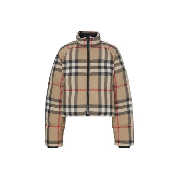 Burberry Burberry Cropped Check Puffer Jacket for Women 0079 Size XS / US 0-2 / IT 36-38 - 1 Thumbnail