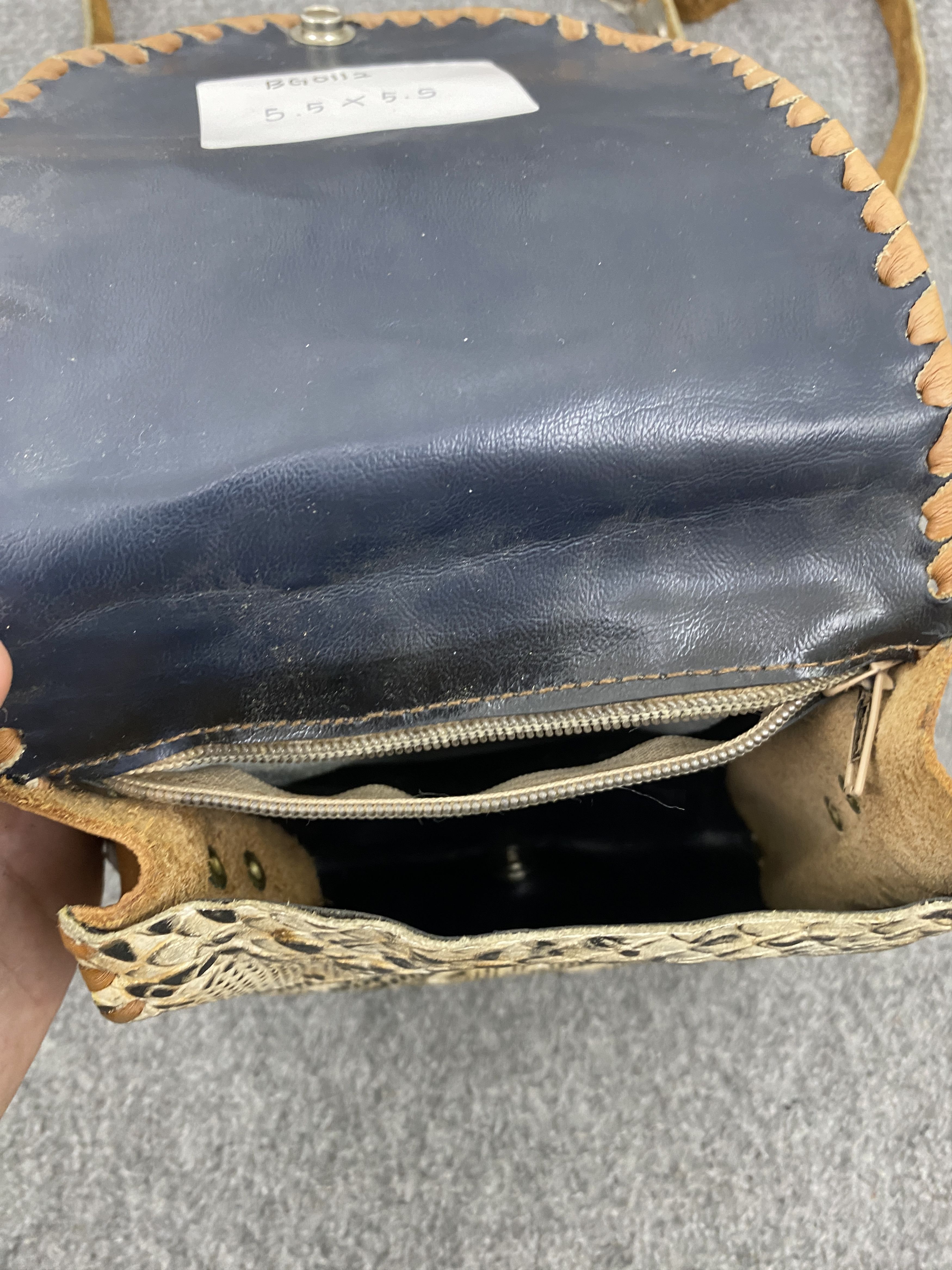 Japanese Brand Vintage Python Snake Leather Sling BAG Size ONE SIZE - 11 Thumbnail