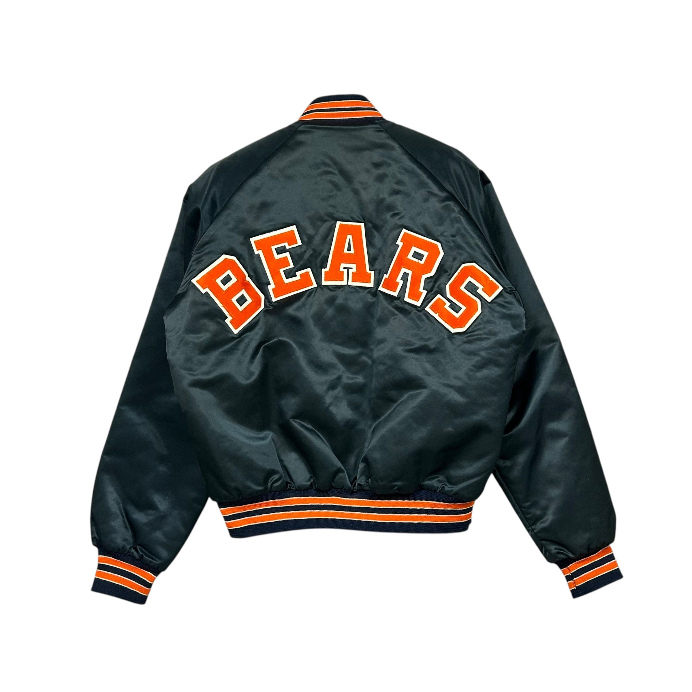 NFL VTG 90s CHICAGO BEARS CHALK LINE SATIN JACKET SPELL OUT Size US L / EU 52-54 / 3 - 1 Thumbnail