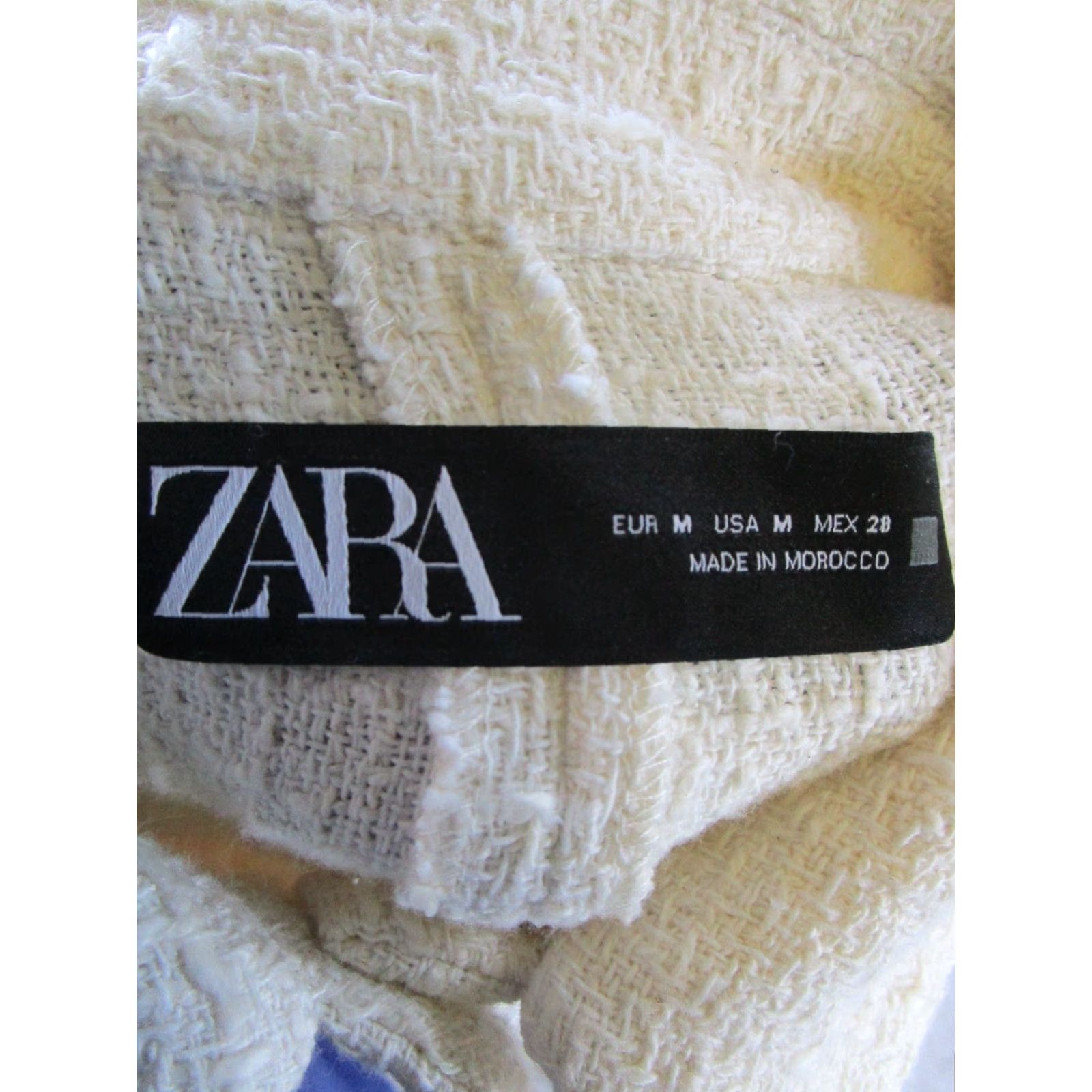 Zara VINTAGE Zara Jacket Womens Medium White Cotton Knit Button Up Coat Womens Size M / US 6-8 / IT 42-44 - 3 Thumbnail