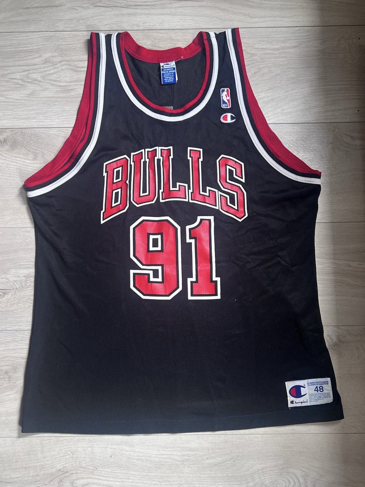 Champion × NBA × Vintage Vintage 90s DENNIS RODMAN Chicago Bulls Champion Jersey 48XL Size US XL / EU 56 / 4 - 1 Thumbnail