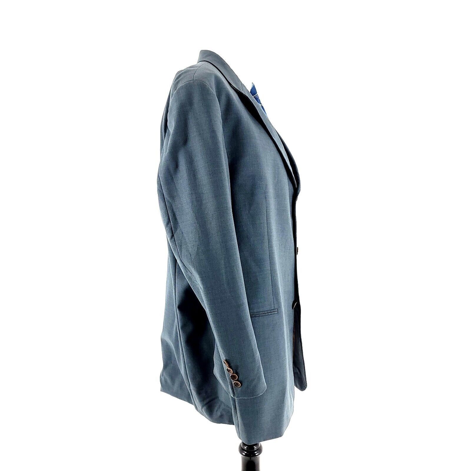 Hugo Boss Hugo Boss Einstein Wool 3 Button Blazer 48L Gray Blue Basket Size 48L - 7 Thumbnail