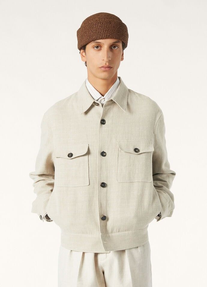 Loro Piana o1w1db10226 FAP2027 Clem Blouson Jacket in Ivory Size US L / EU 52-54 / 3 - 4 Thumbnail