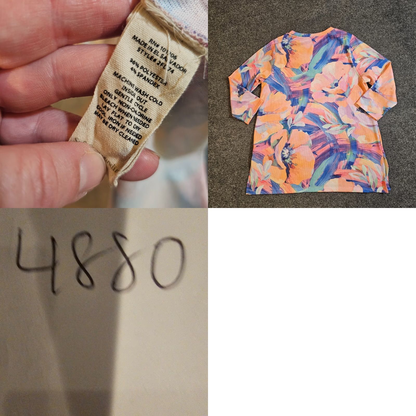Soft Surroundings Soft Surroundings Shirt Medium Orange Floral 3/4 Sleeve V-Neck Art Casual Womens Size M / US 6-8 / IT 42-44 - 8 Thumbnail