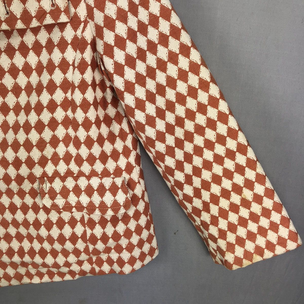 Japanese Brand × Vintage Vintage Cropped Women Jacket Diamond Pattern by Rope Picnic Size S / US 4 / IT 40 - 3 Thumbnail