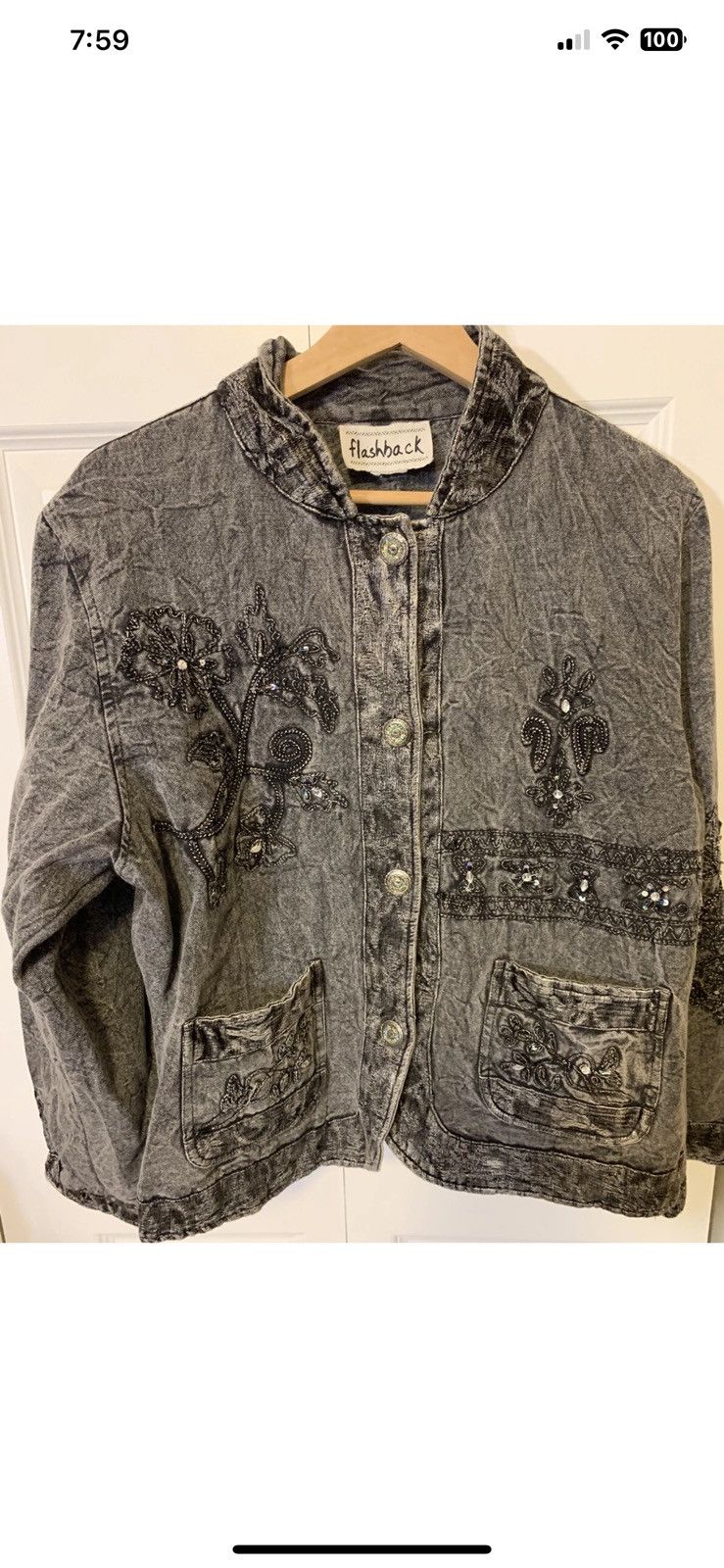 Other Vintage Flashback womens sz XL gray black jacket Size XL / US 12-14 / IT 48-50 - 5 Thumbnail