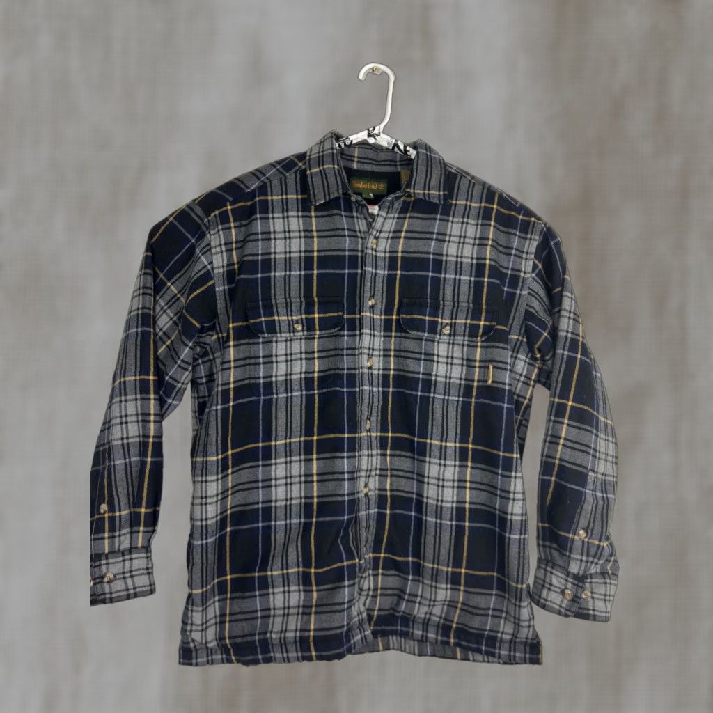 Timberland Timberland Mens Flannel Shirt Long Sleeve Button-Up Black Plaid Sz M Size US M / EU 48-50 / 2 - 1 Thumbnail