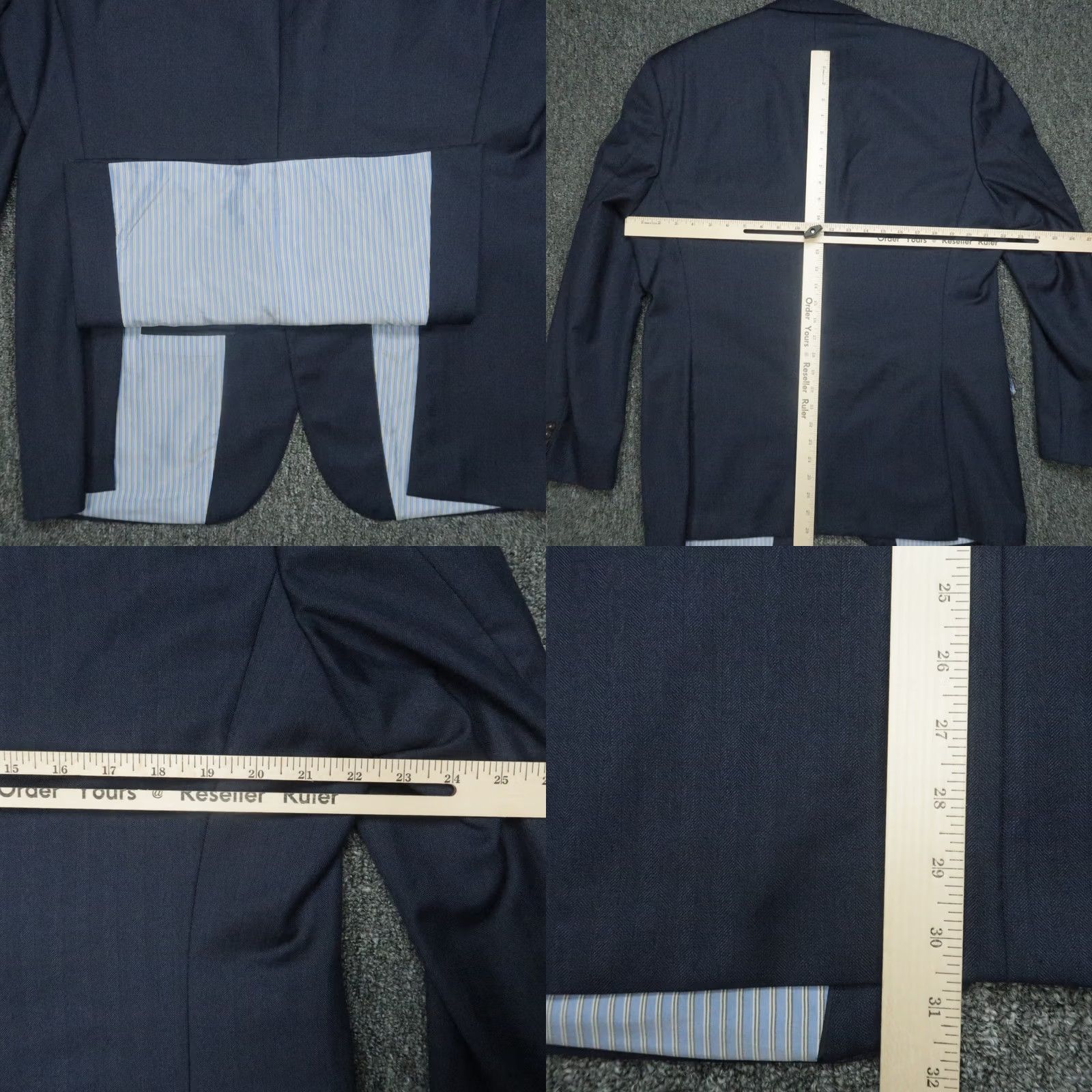 Hugo Boss HUGO BOSS Blazer Men 44R Blue Wool Lanificio Tesse Biella Suit Jacket Coat Jacket/Coat Blue Wool Solid Notch 2 Button Double-Vented Regular 44R Mens Size 44R - 9 Thumbnail
