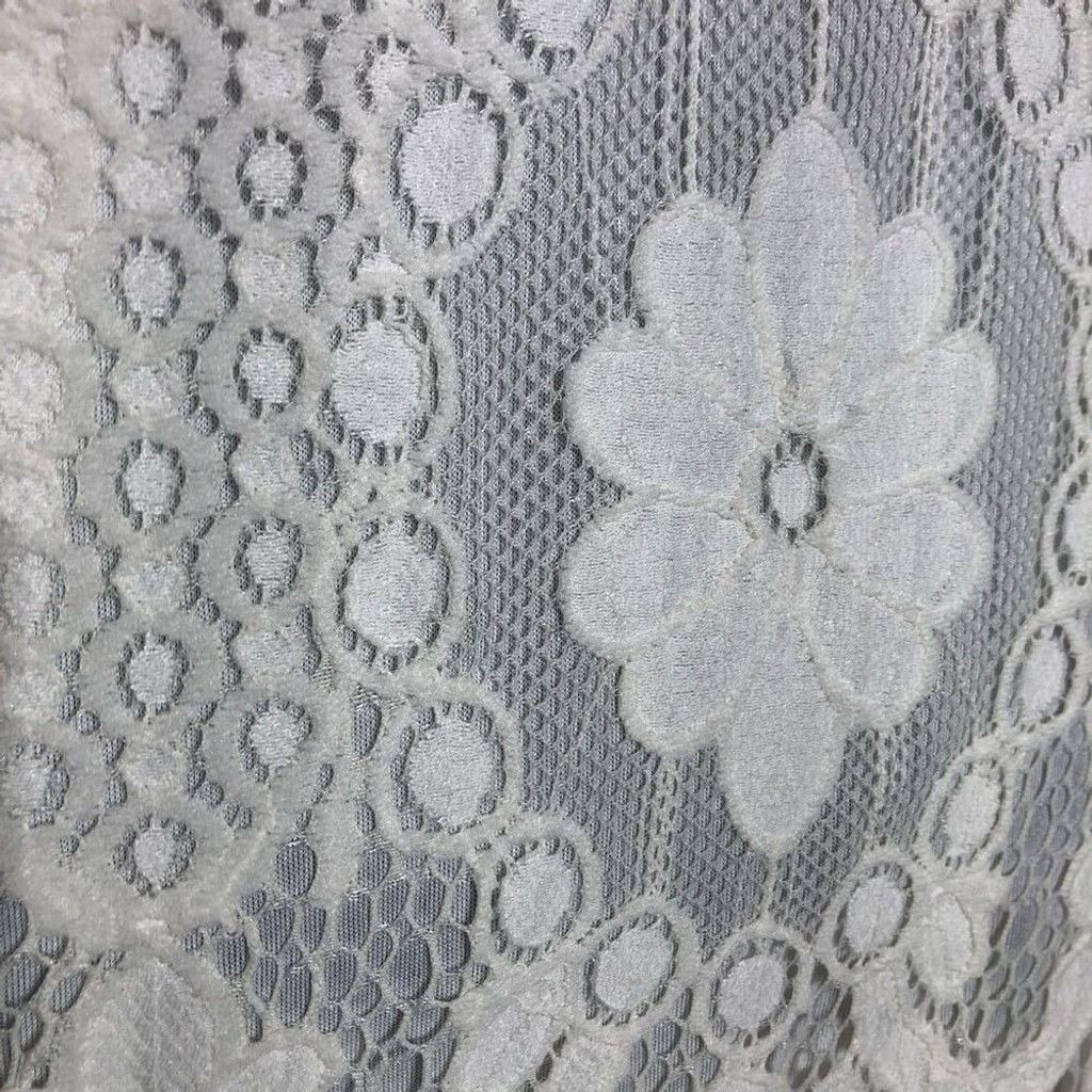 Vintage Y2K-Style Dress Fluttered Sleeves Sheer Lace Floral White M Size L / US 10 / IT 46 - 9 Thumbnail