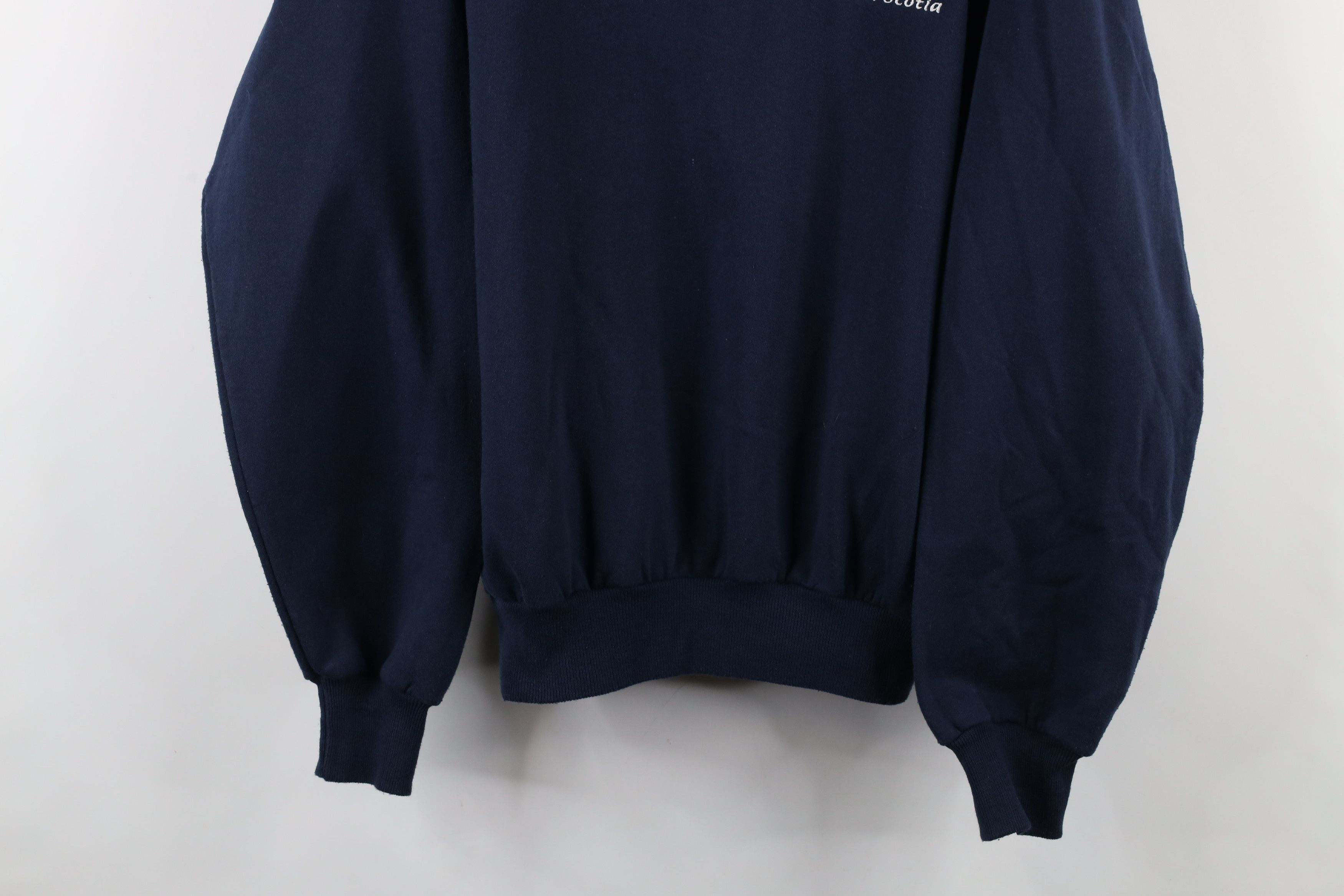 Vintage Vintage 90s Streetwear Nova Scotia Sailboat Sweatshirt Blue Size US L / EU 52-54 / 3 - 3 Thumbnail