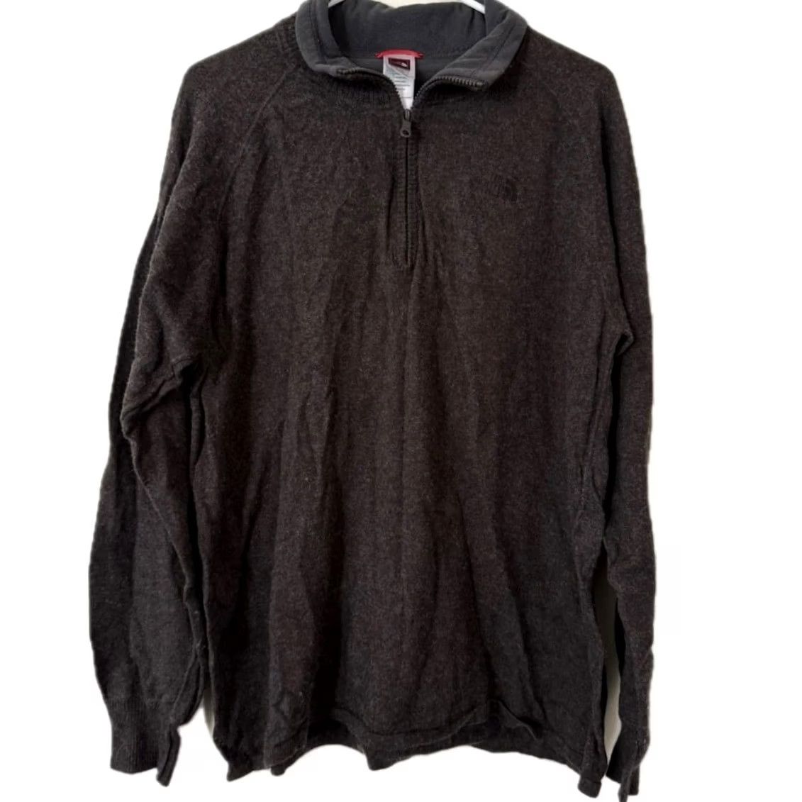 The North Face VINTAGE The North Face Mens Wool-Blend Lightweight Long-Sleeve Quarter-Zip XL Brown Pullover Shirt Size US XL / EU 56 / 4 - 2 Thumbnail