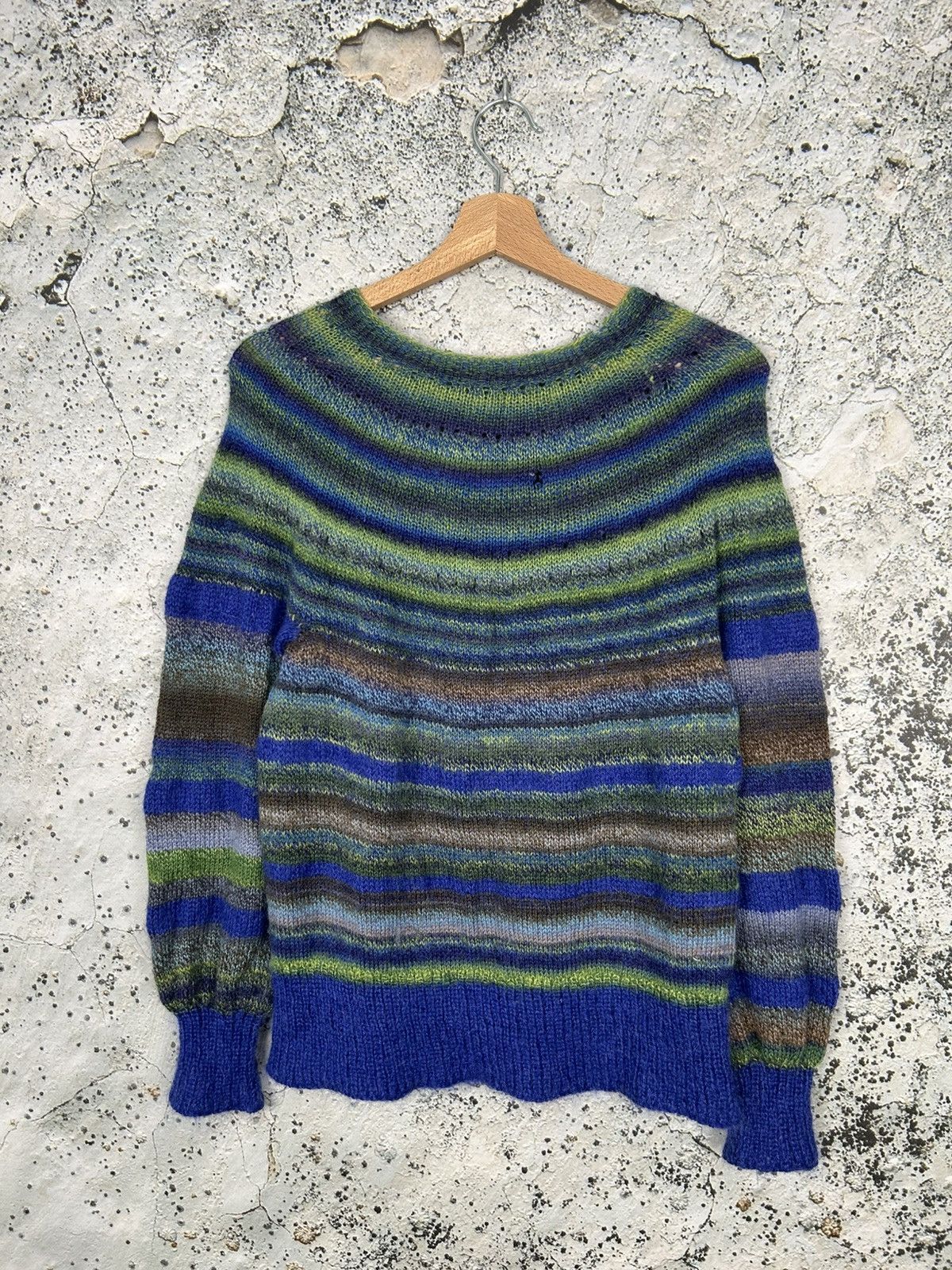 Vintage Vintage Mohair Wool Sweater Stripped Avant Garde Handmade Size M / US 6-8 / IT 42-44 - 1 Thumbnail