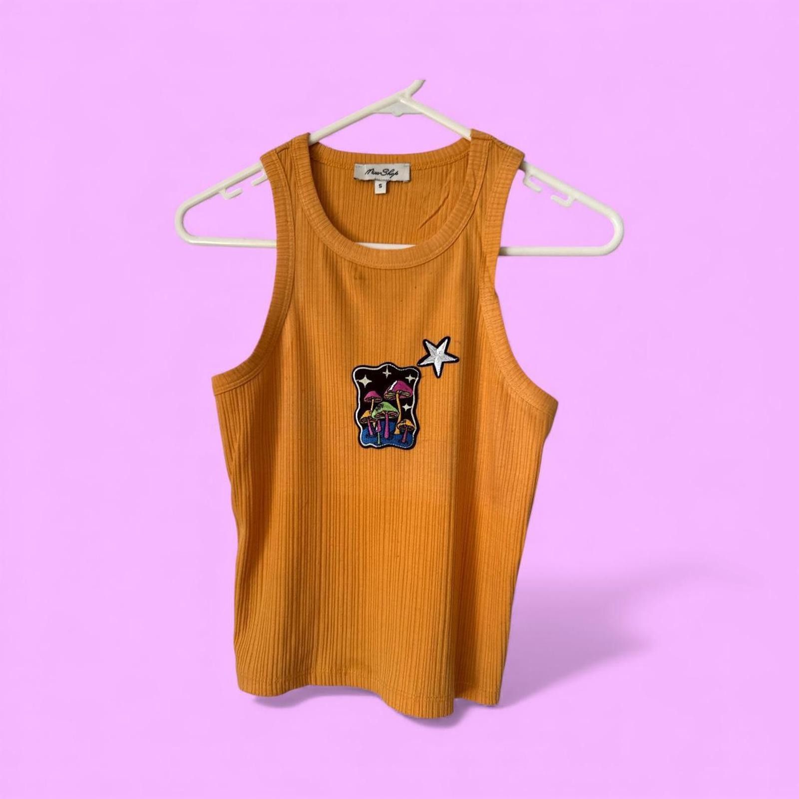 Other Mustard Ribbed Tank – Custom Mushroom Patch Size 8 Size S / US 4 / IT 40 - 1 Thumbnail