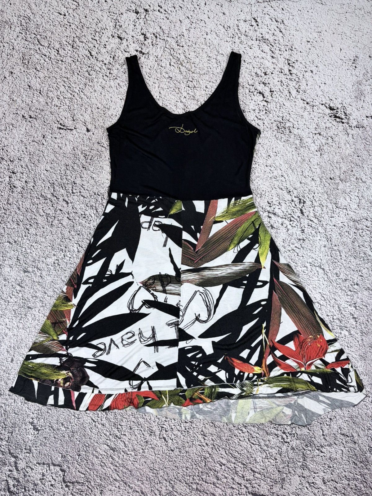 Jean Paul Gaultier Desigual Vintage Y2K Tropical Floral Boho Mini Dress Size L Size L / US 10 / IT 46 - 9 Thumbnail
