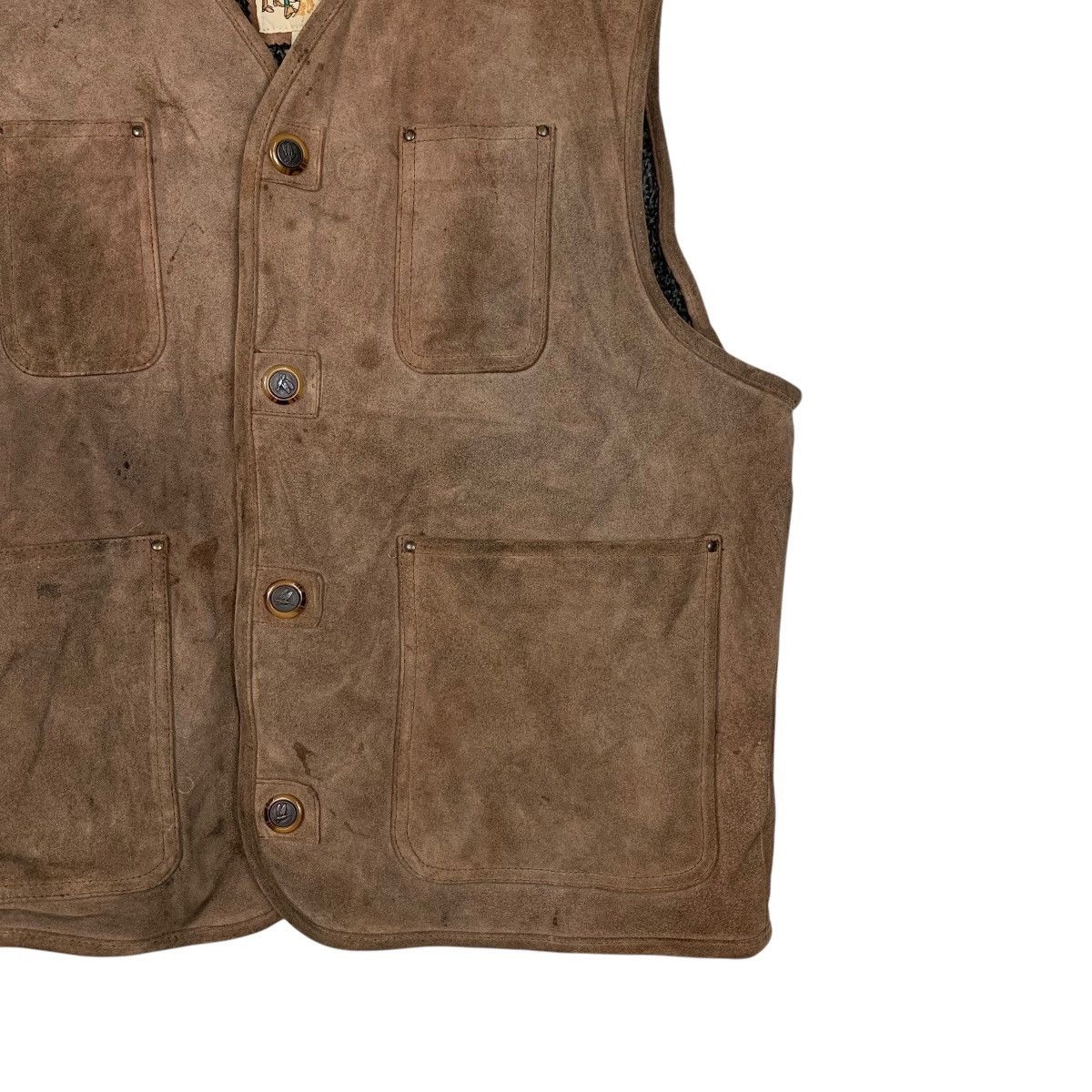 Japanese Brand TARGET Classic Retro Suede Leather Vest #1859-C81 Size US L / EU 52-54 / 3 - 4 Thumbnail