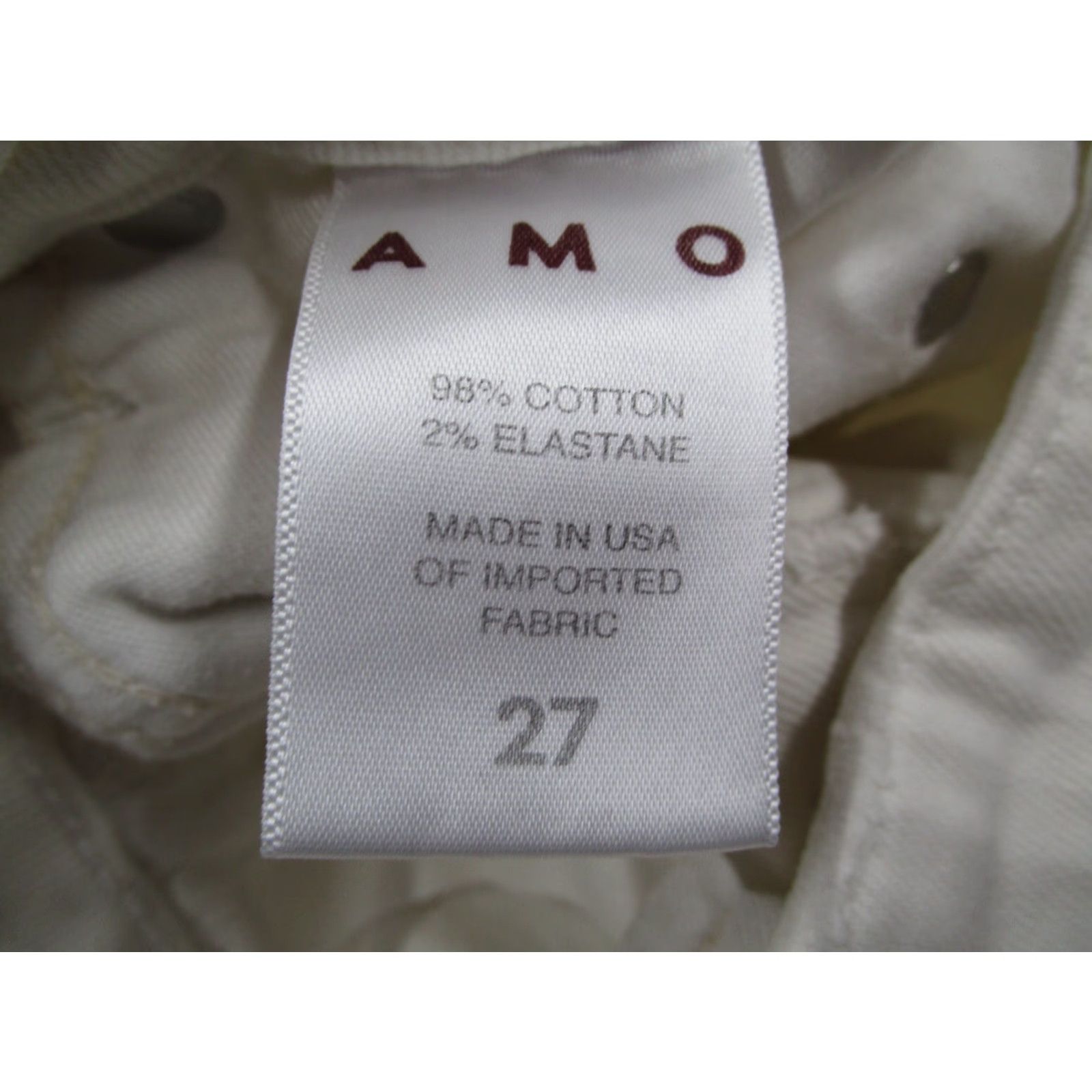AMO AMO Jeans Womens 27 White KICK Crop Sea Salt Distressed Ankle Denim 27x23 Size 27" / US 4 / IT 40 - 3 Thumbnail