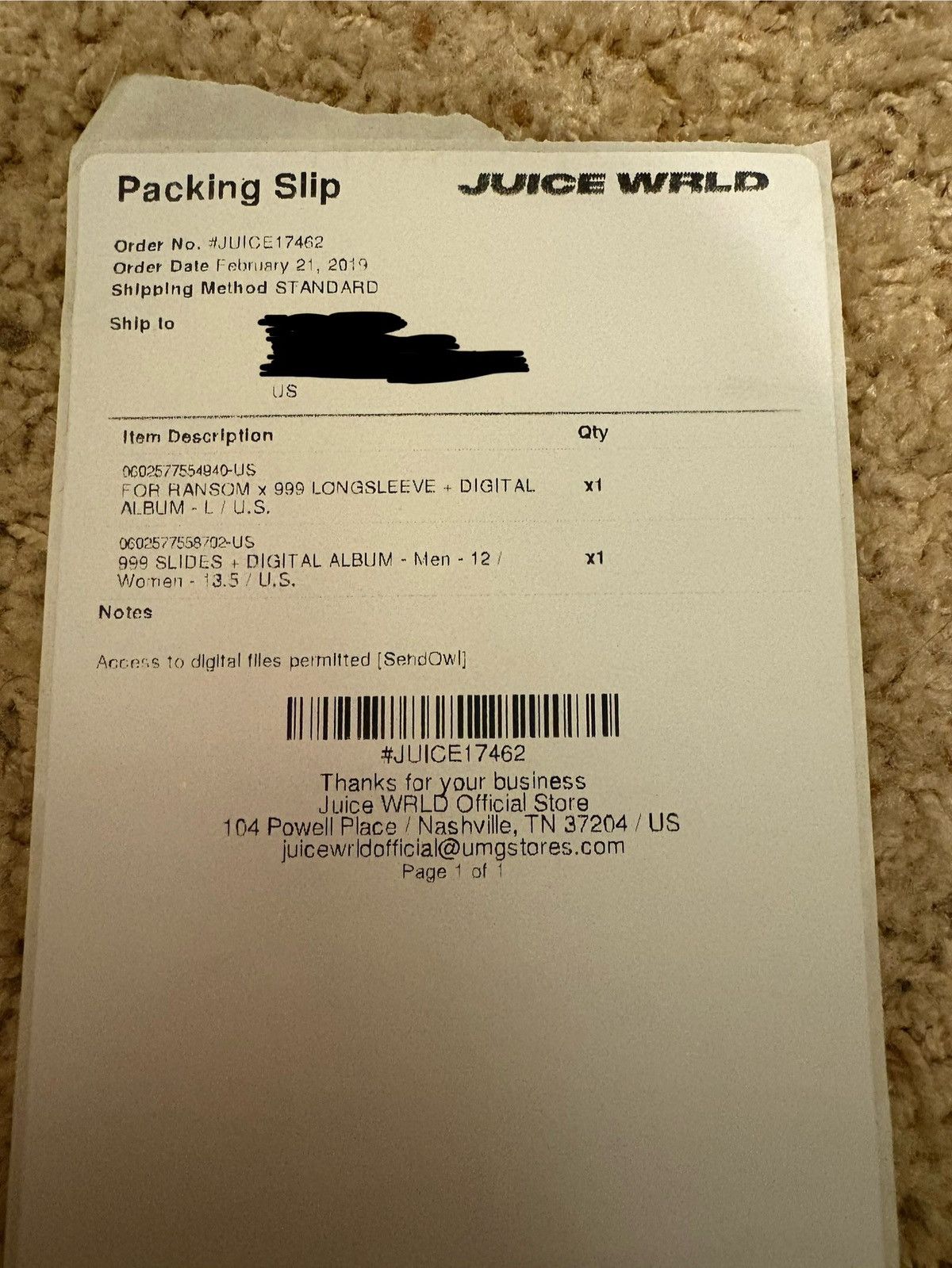 Other Juice WRLD Ransom 999 Shirt L + Slides 12 NEW w/ Box Size US L / EU 52-54 / 3 - 2 Thumbnail