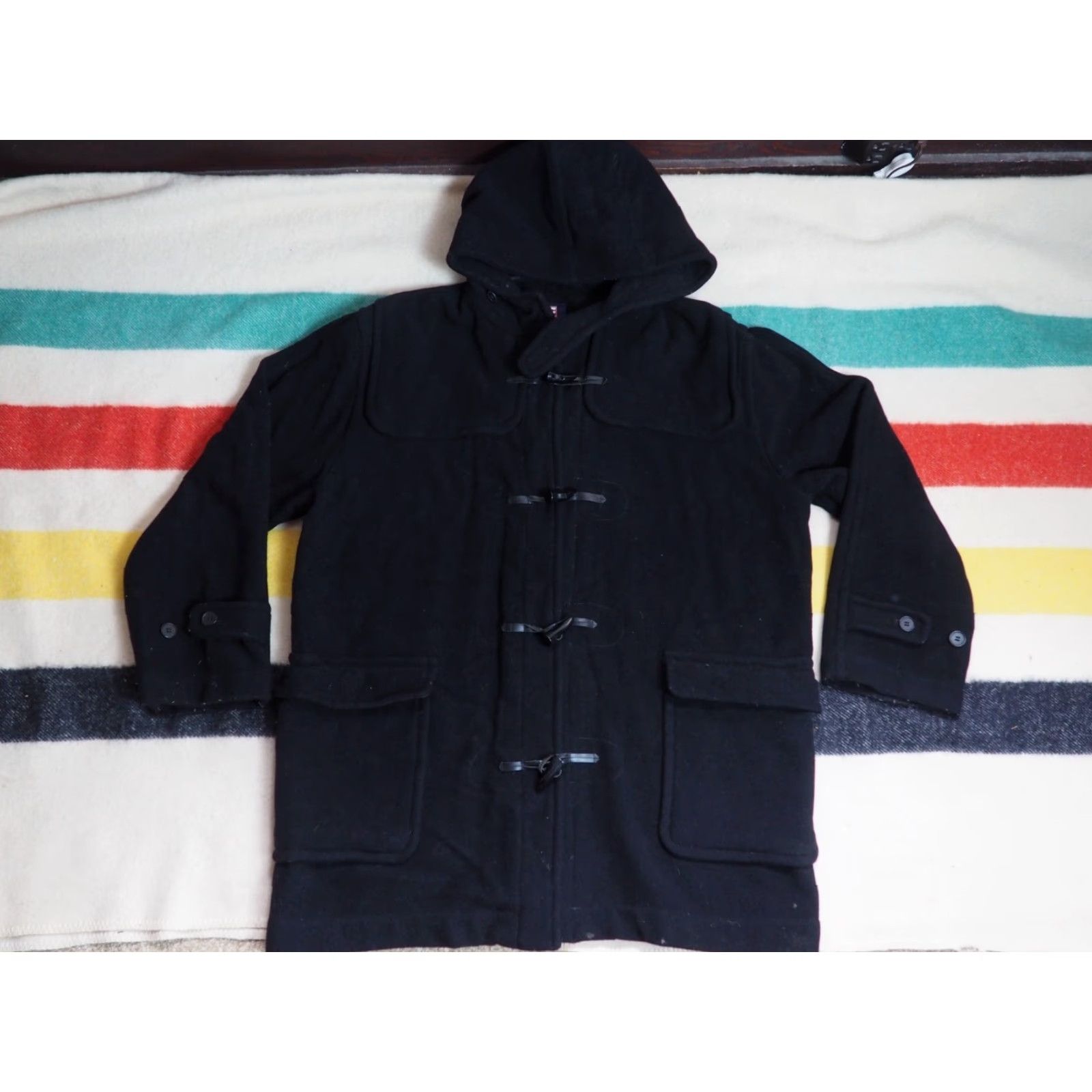 Ralph Lauren VTG Chaps Ralph Lauren Black Wool Blend Toggle Duffle Hooded Overcoat Mens L Size US L / EU 52-54 / 3 - 2 Thumbnail
