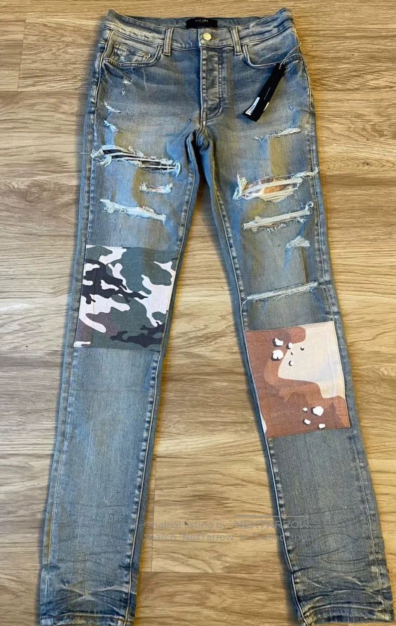 Amiri Amiri Size 30 Artistic, colorful patchwork blue jeans Size US 30 / EU 46 - 1 Thumbnail