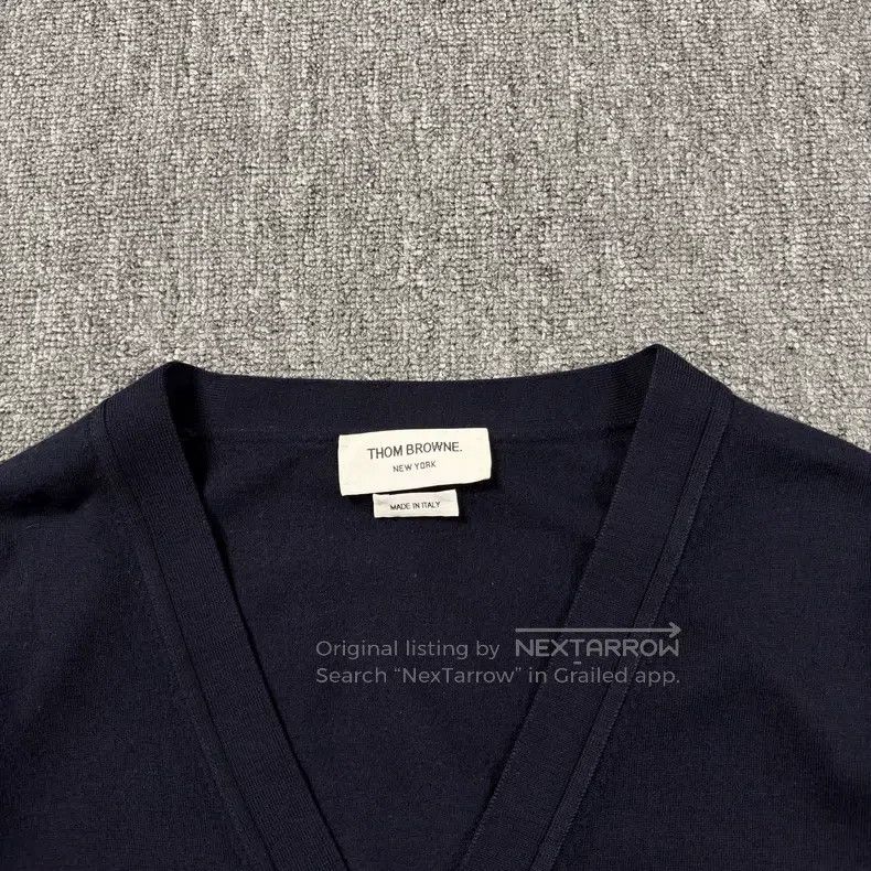 Thom Browne Thom Browne Blue V-Neck Wool Cardigan Size US M / EU 48-50 / 2 - 3 Thumbnail