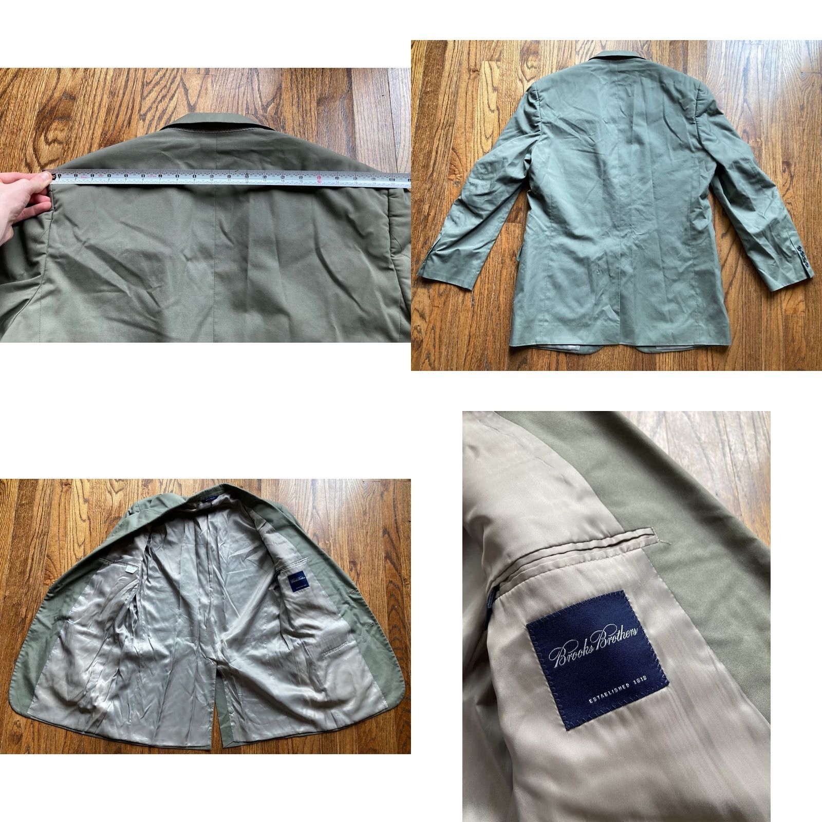 Brooks Brothers Brooks Brothers Blazer Men's 43L Long Two-Button Green Olive Solid Jacket Coat Size 46R - 8 Thumbnail