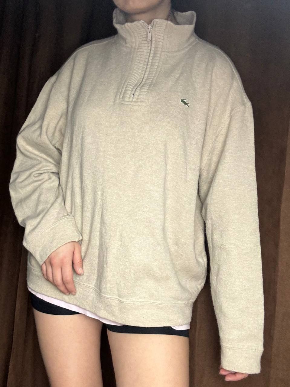 Lacoste × Vintage Vintage Lacoste pullover 1/4 zip beige wool sweater Size L / US 10 / IT 46 - 10 Thumbnail