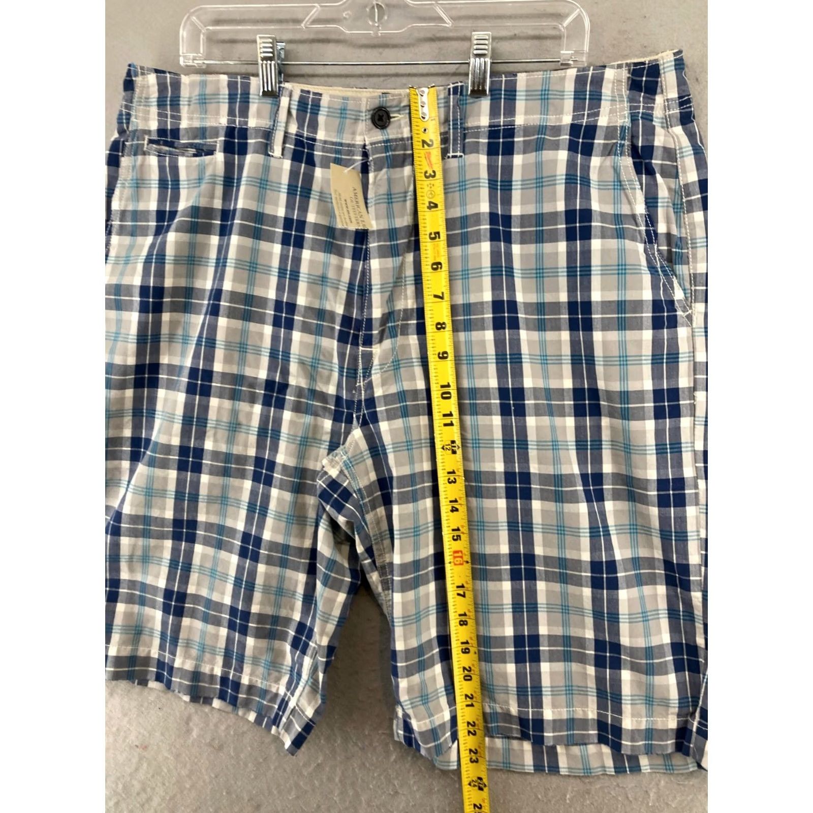 American Eagle Outfitters American Eagle Plaid Shorts Mens 38 Blue Bermuda Casual Cotton NWT Size US 38 / EU 54 - 3 Thumbnail