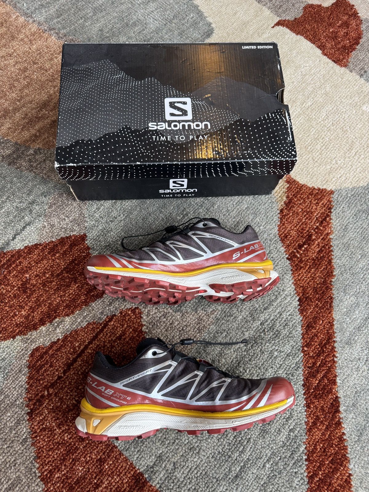 Salomon Limited Edition Salomon XT-6 - Shale / Red Ocre / Sulphur Size US 9 / EU 42 - 2 Thumbnail