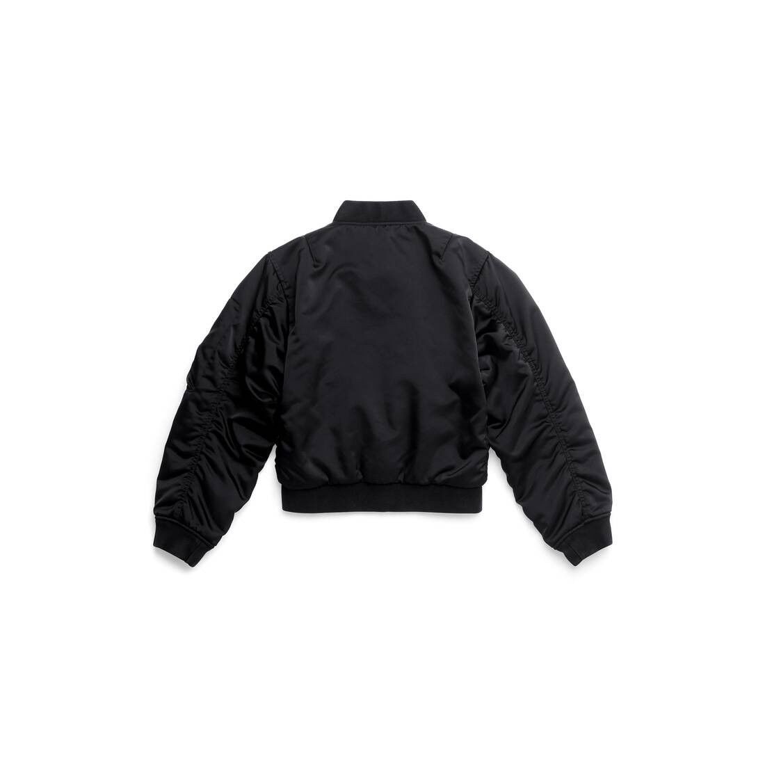 Balenciaga o1bcso1str0525 Shrunk Bomber Jacket in Black Size M / US 6-8 / IT 42-44 - 6 Thumbnail