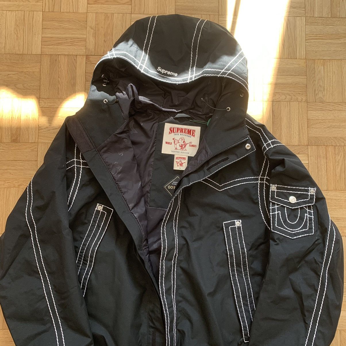 Supreme Supreme True Religion Gore-tex Shell Jacket black XL | Grailed