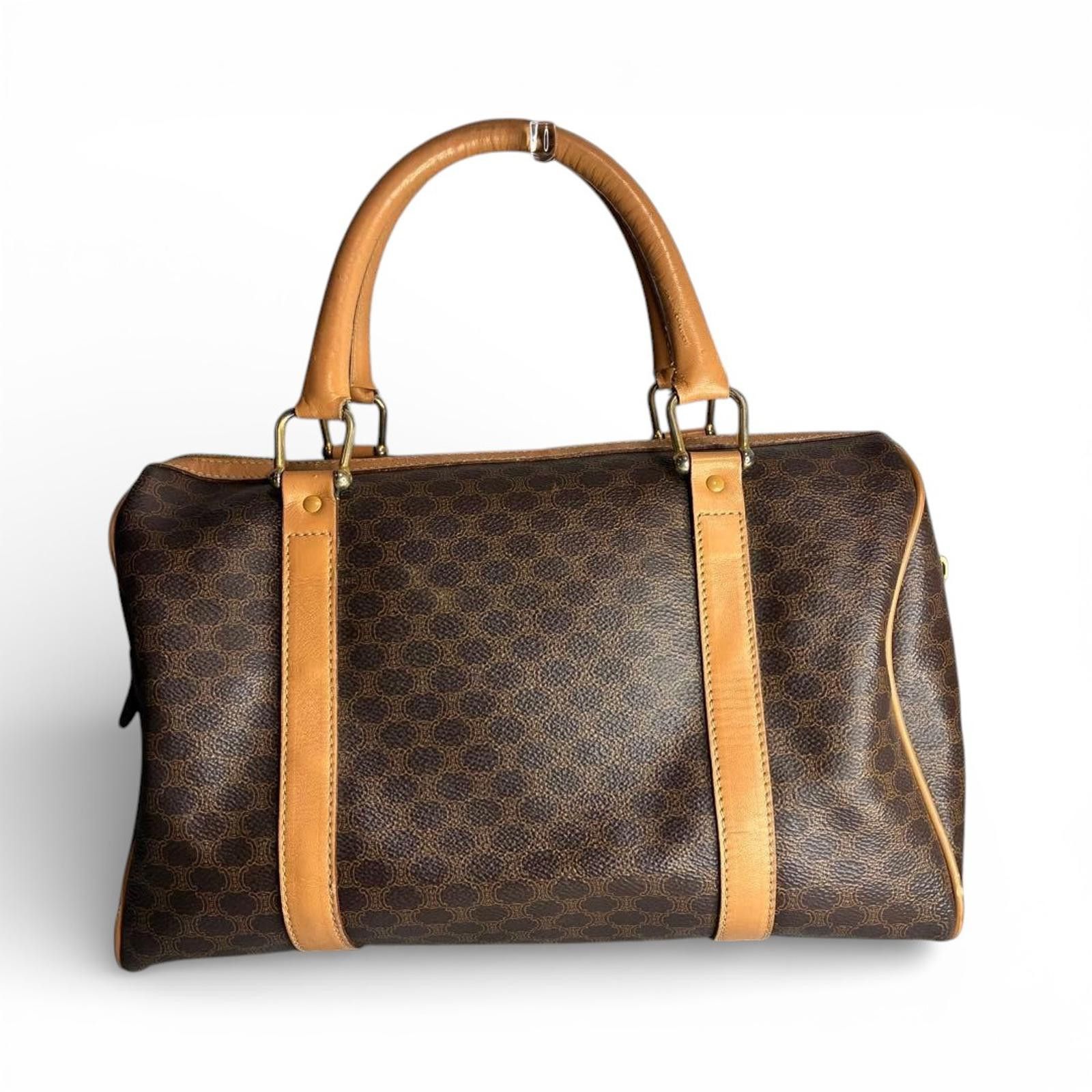 Celine Celine - Brown Monogram Canvas Leather Handbag Size ONE SIZE - 2 Thumbnail
