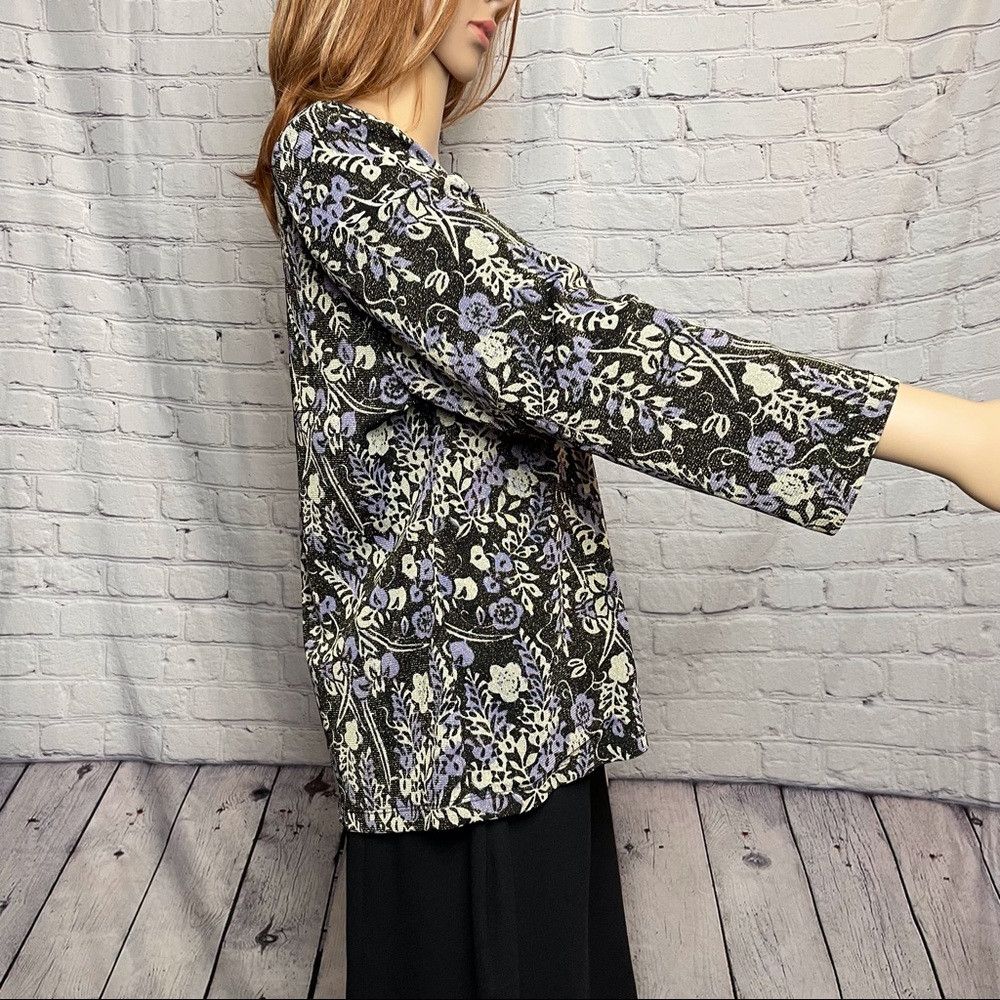 JM Collection JM Collection Floral Sparkle top Size L Size L / US 10 / IT 46 - 4 Thumbnail