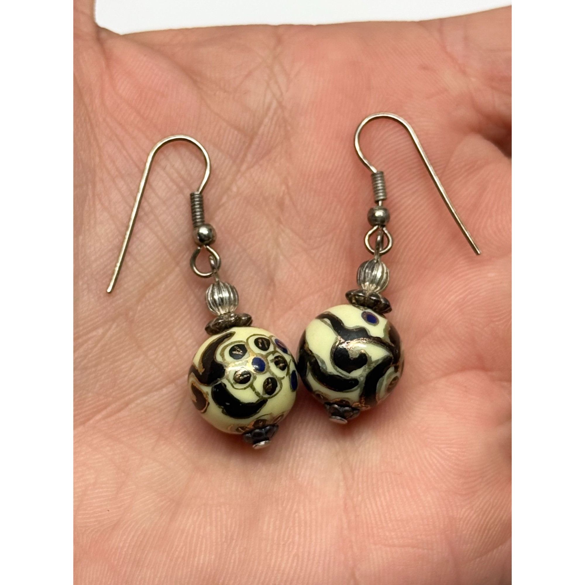 Vintage Vintage enamel ball dangle earrings Size ONE SIZE - 4 Thumbnail