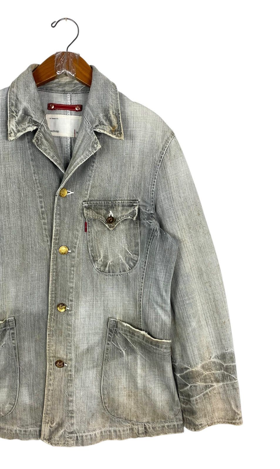 Levi's Rare‼️ Levi's Redloop Distressed Denim Chore Jacket Size US M / EU 48-50 / 2 - 3 Thumbnail
