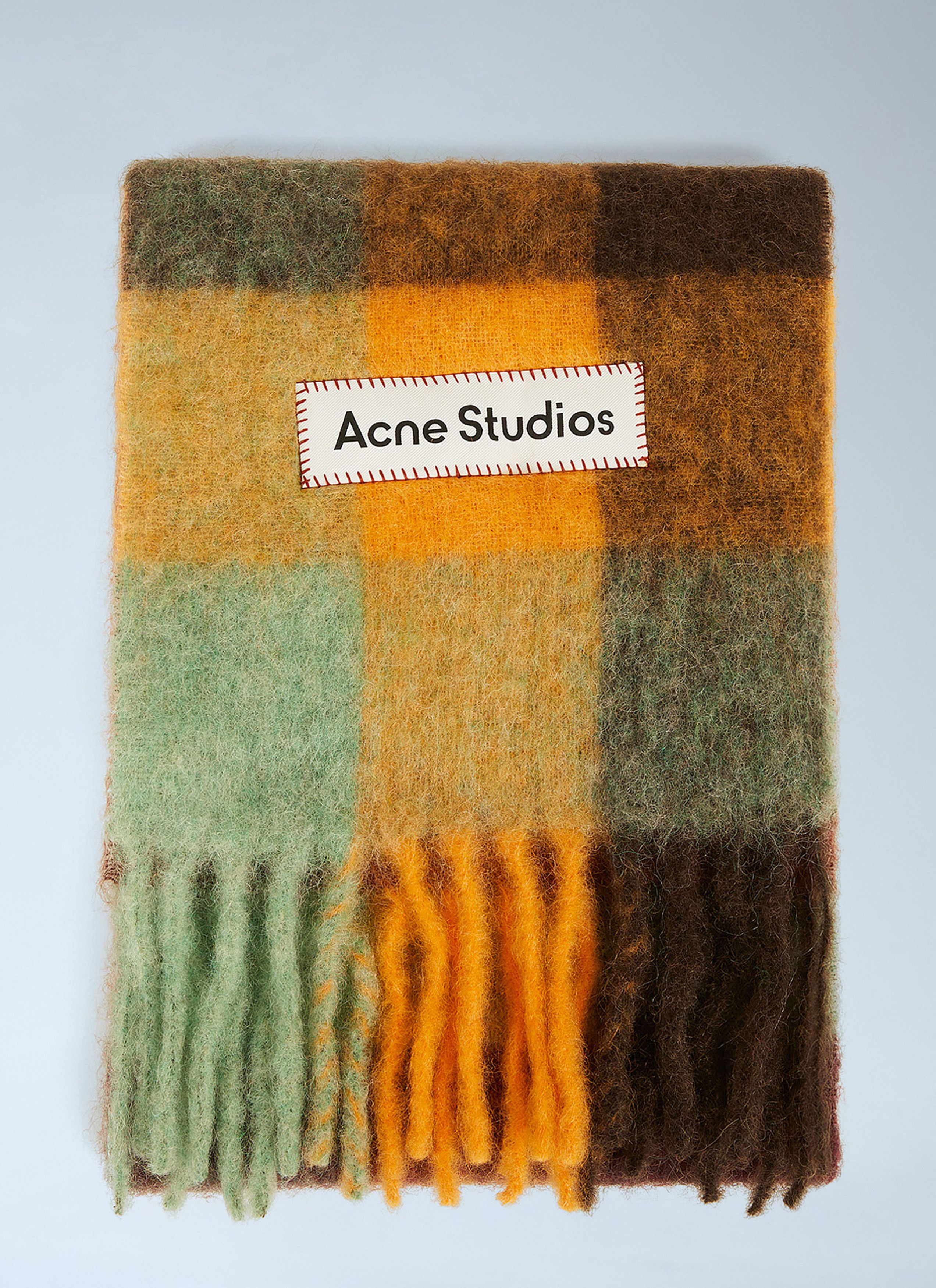 Acne Studios Fringed Check Scarf, Men's