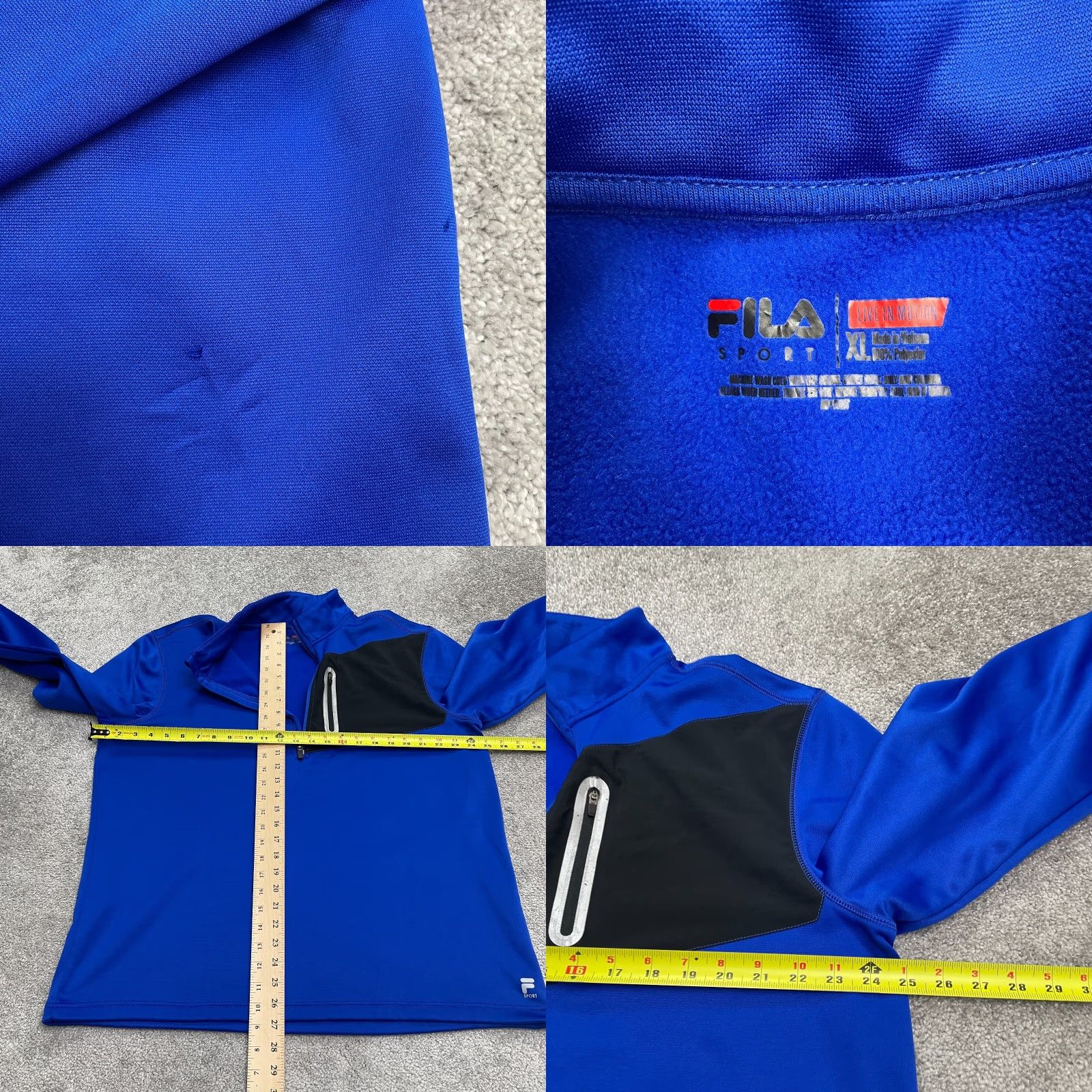 Fila FILA Live In Motion Active Jacket Mens XL Blue 1/2 Zip Chest Pocket Athletic Run Jacket Size US XL / EU 56 / 4 - 8 Thumbnail