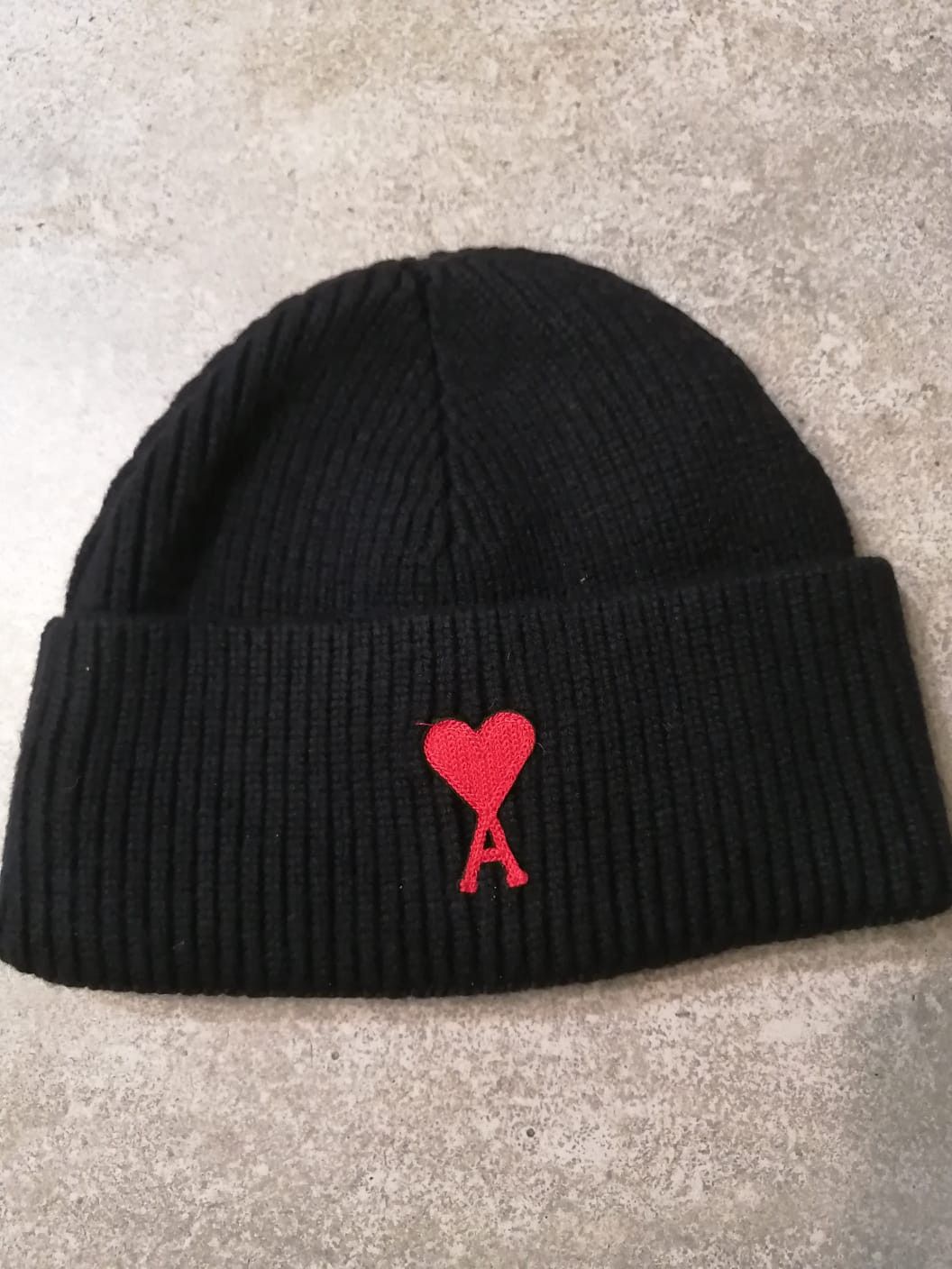 Bonnet Gris Ami De Coeur En Laine GRIS CHINE / NOIR | AMI PARIS