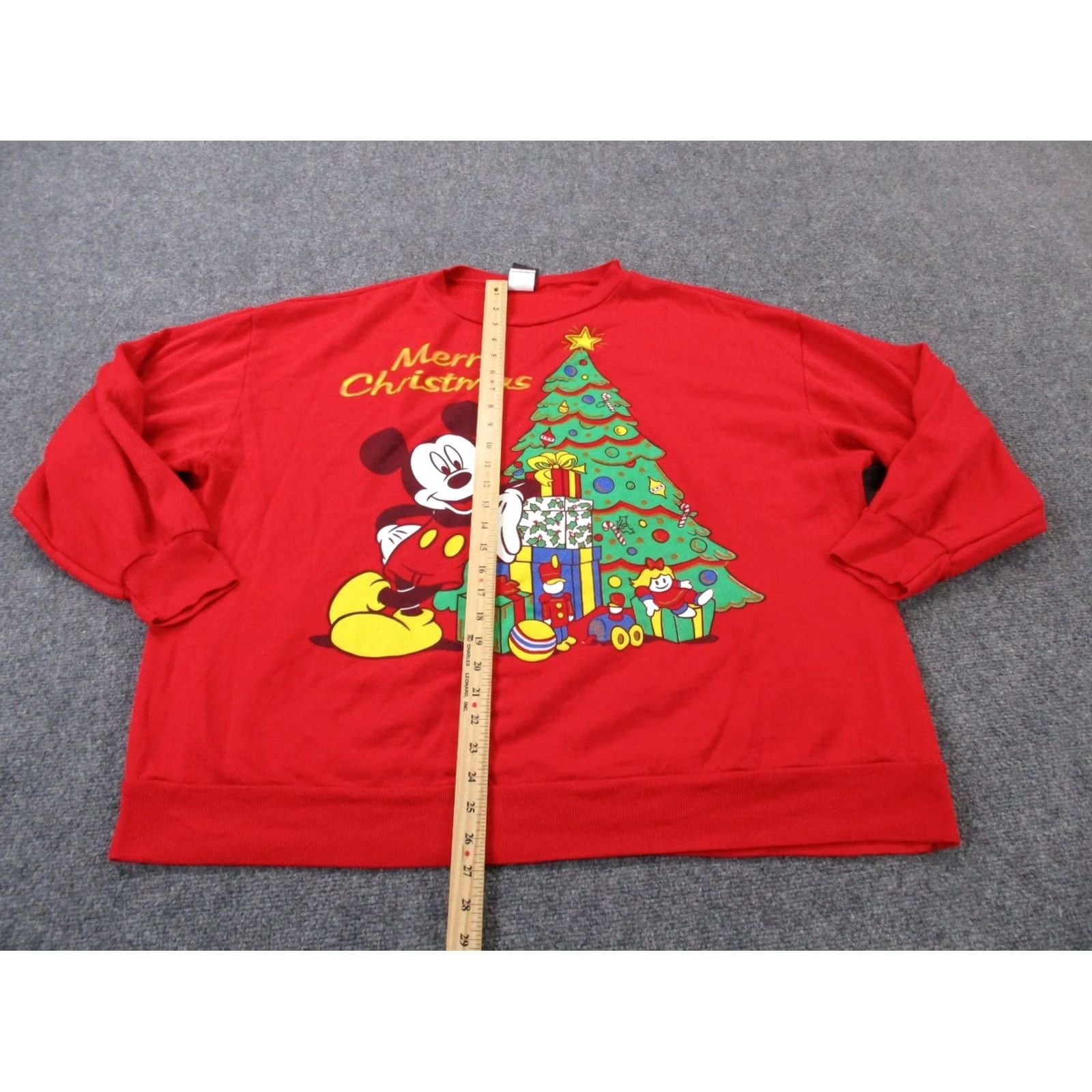 Vintage VINTAGE Land'n Sea Mickey Mouse Sweatshirt Men 3XL Crew Neck Red Pullover Sweater Christmas 90s Holiday Graphic Print Knit Regular Mens Size US XXL / EU 58 / 5 - 3 Thumbnail