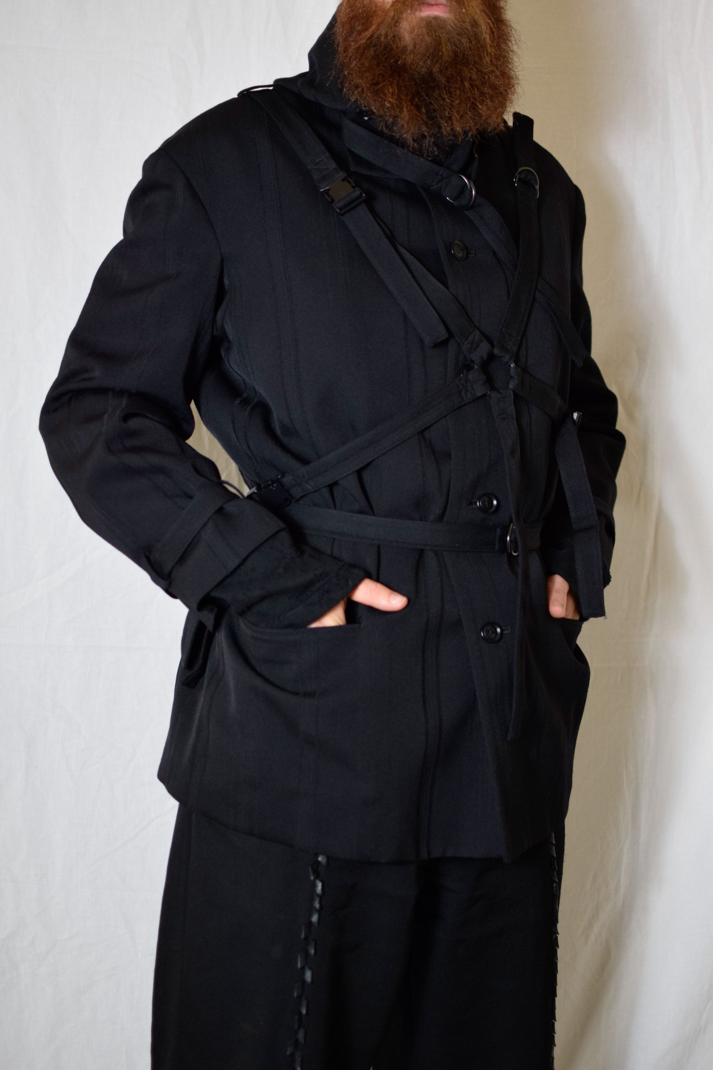 Yohji Yamamoto YYPH AW16 Striped Bondage Blazer - HR-J12-108 Size 52R - 8 Thumbnail