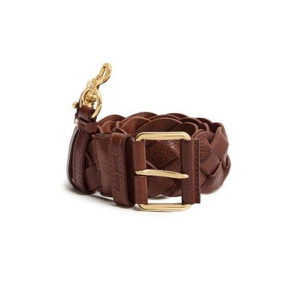 MIU MIU Braided Brown Leather Belt New & Authentic (Women\ display picture 2