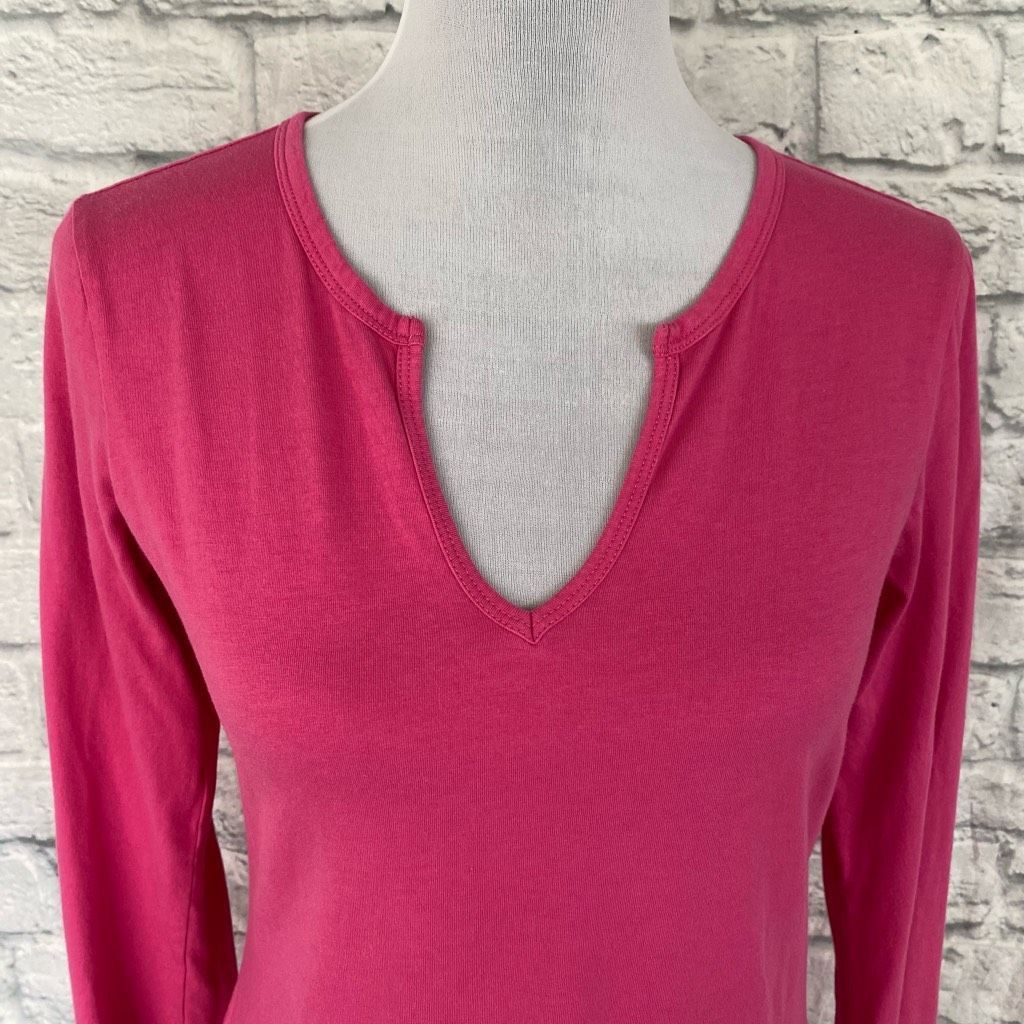 Gap Gap women S scoopneck w/vcut Longsleeve pink top Size S / US 4 / IT 40 - 3 Thumbnail